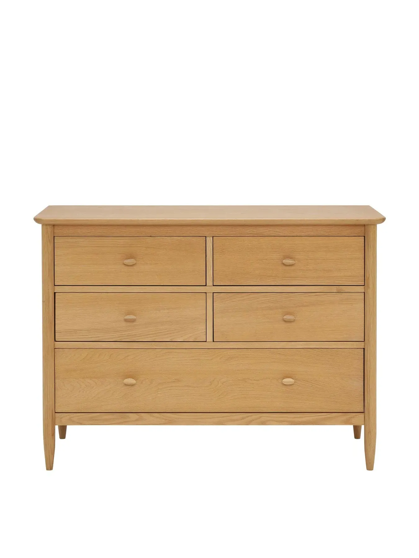 5 Drawer Wide Chest - Neutral, Oak Wood