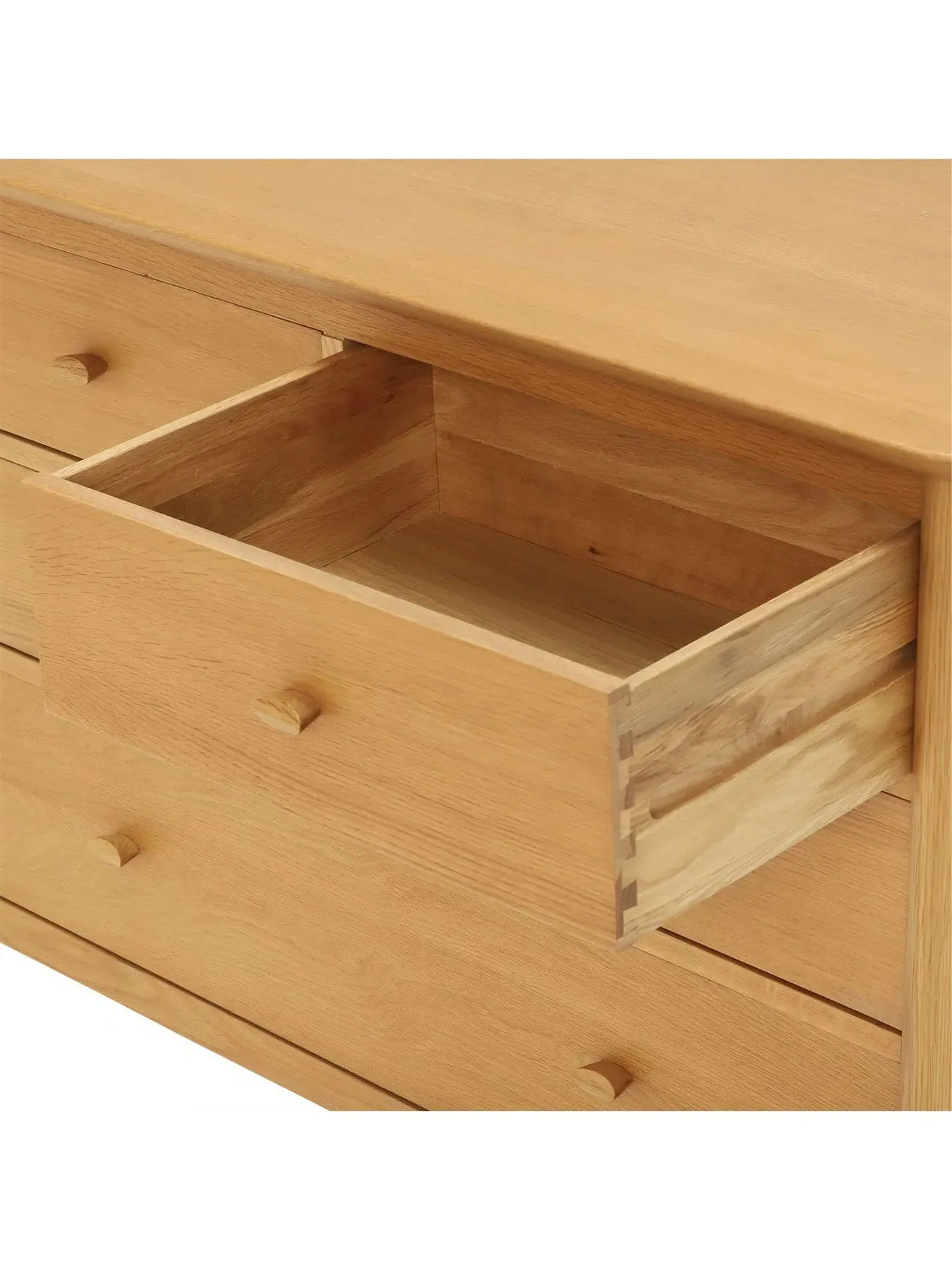 5 Drawer Wide Chest - Neutral, Oak Wood