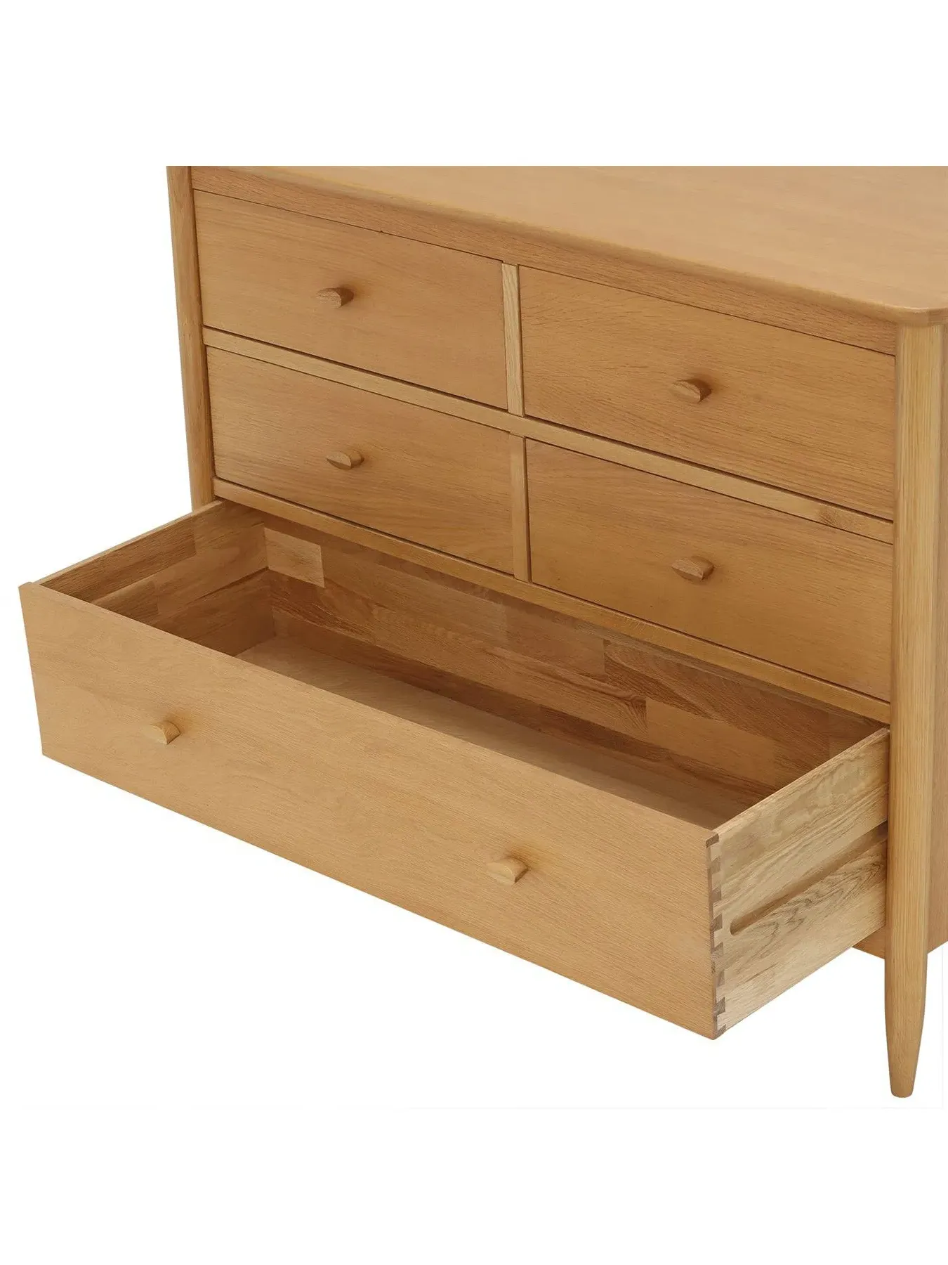 5 Drawer Wide Chest - Neutral, Oak Wood