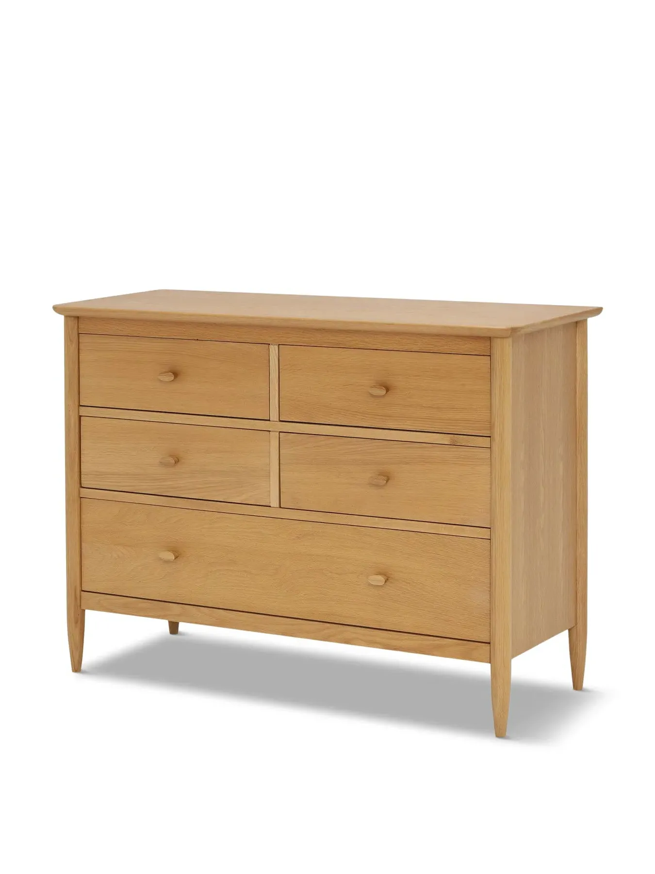 5 Drawer Wide Chest - Neutral, Oak Wood image