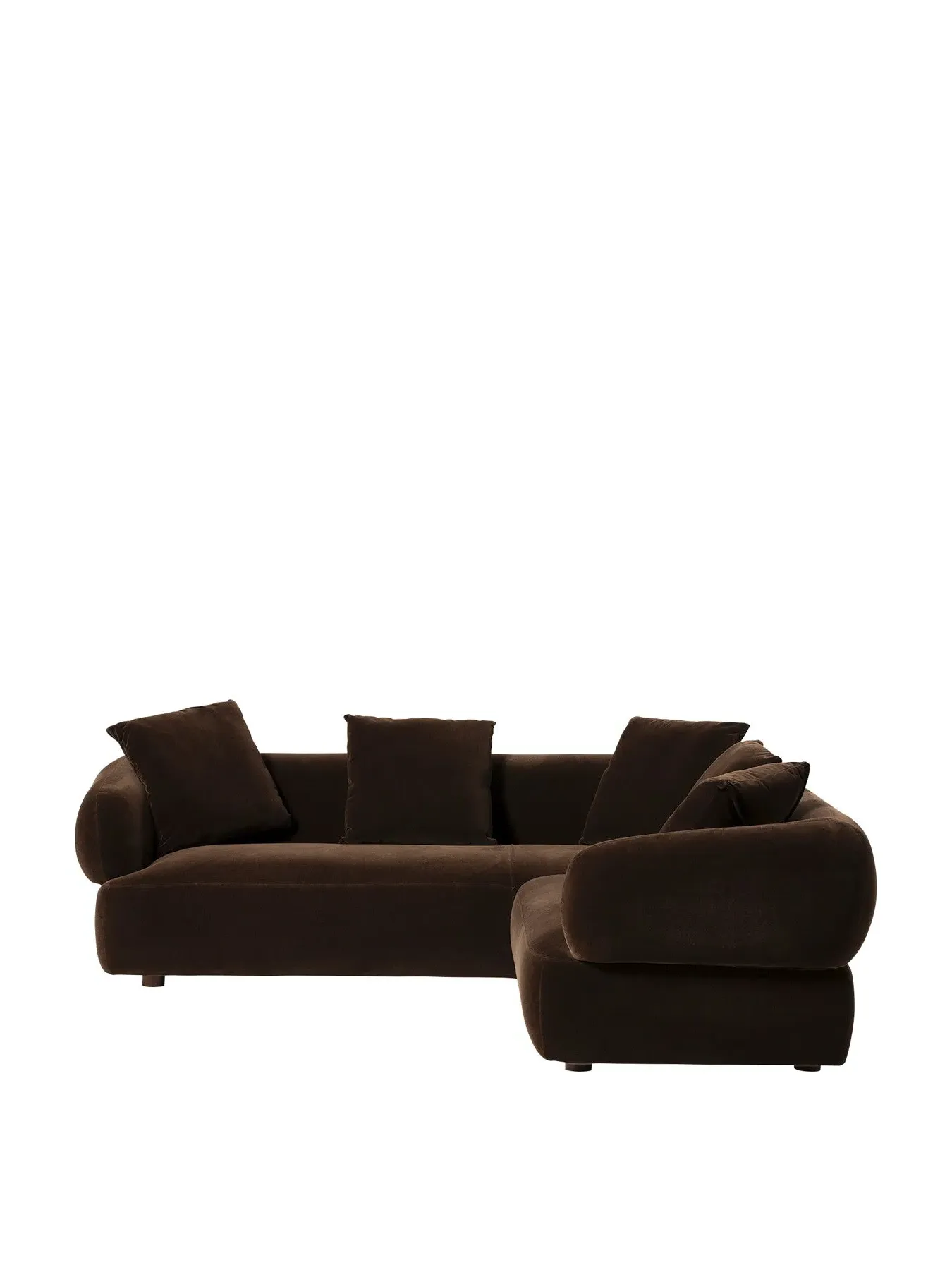 5-Seater Corner Sofa with Spring Suspension - Brown