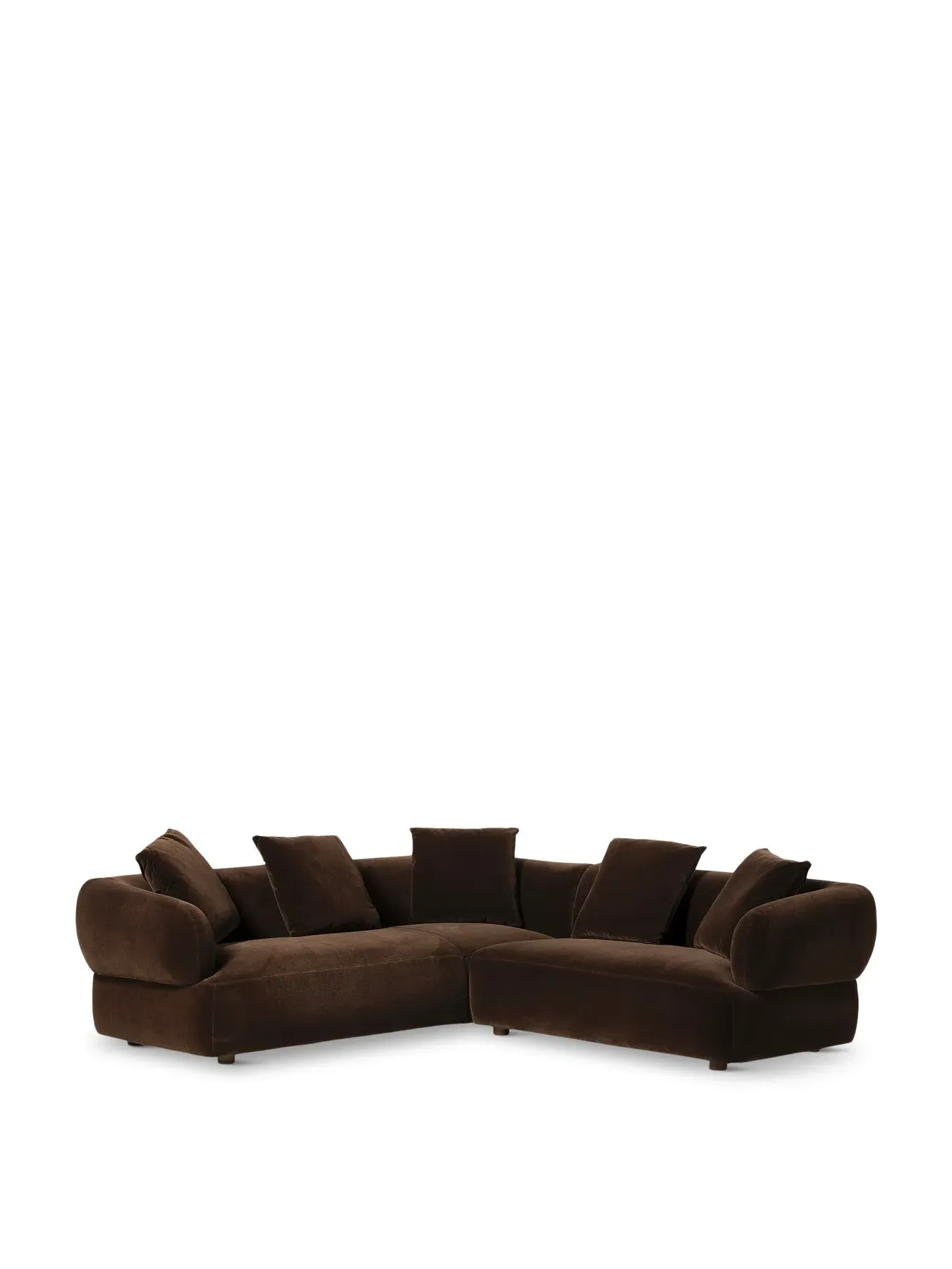 5-Seater Corner Sofa with Spring Suspension - Brown image