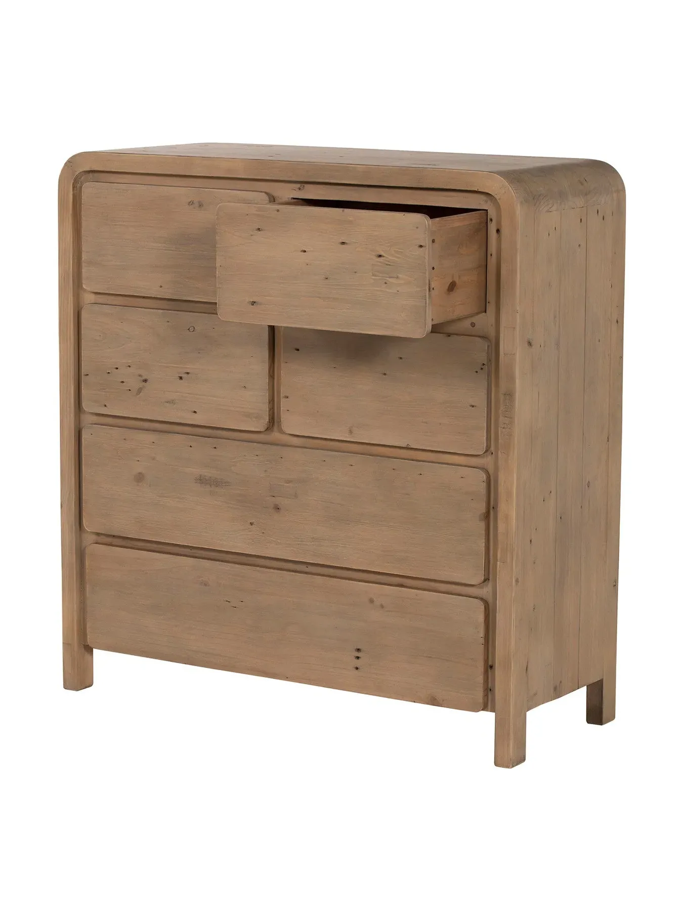 6-Drawer Tall Boy Chest - Brown, Reclaimed Wood