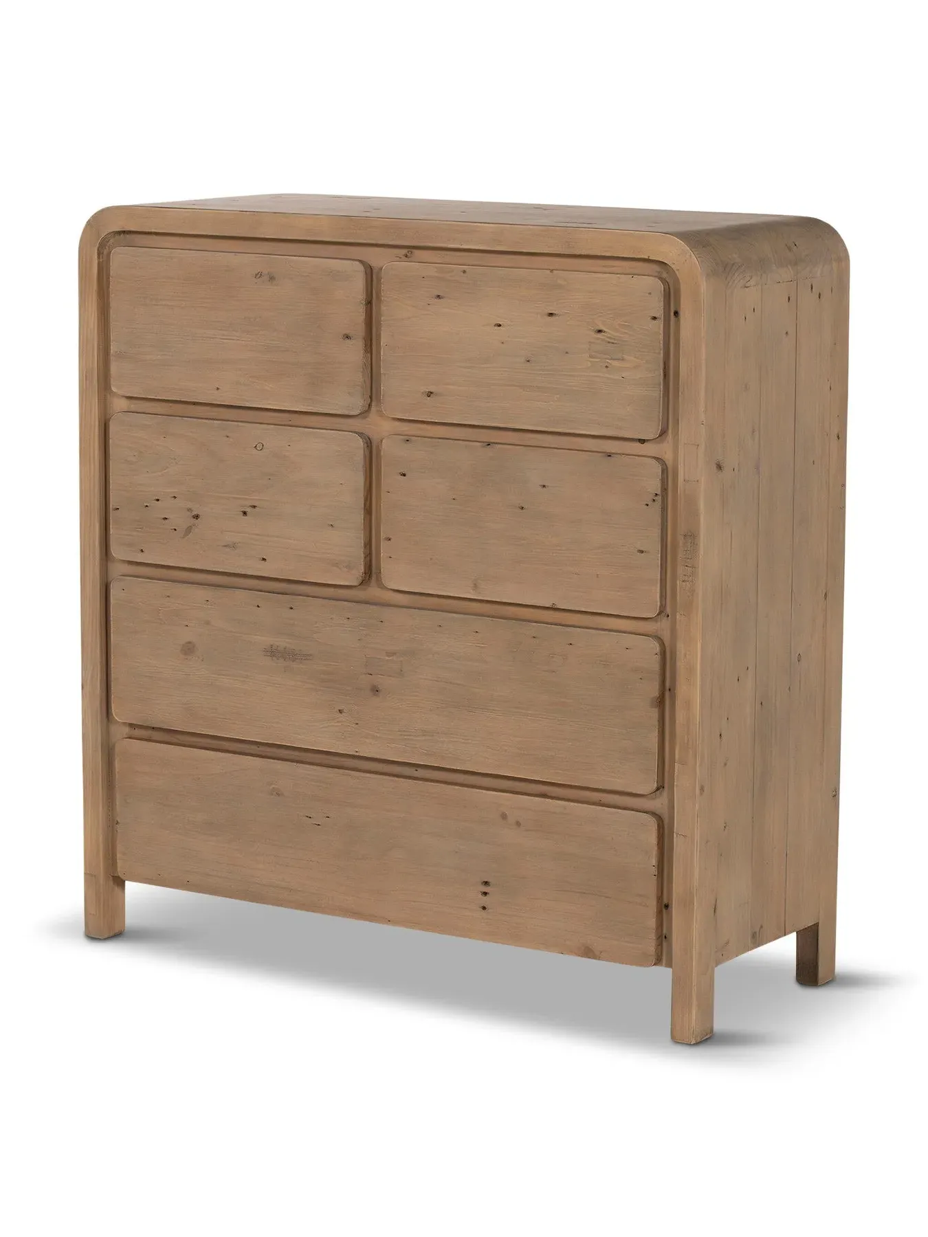6-Drawer Tall Boy Chest - Brown, Reclaimed Wood image