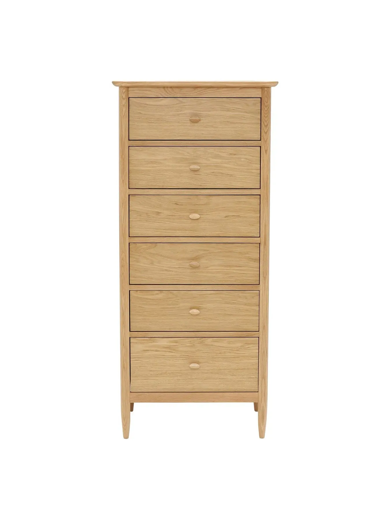 6-Drawer Tall Chest - Brown, Oak Wood