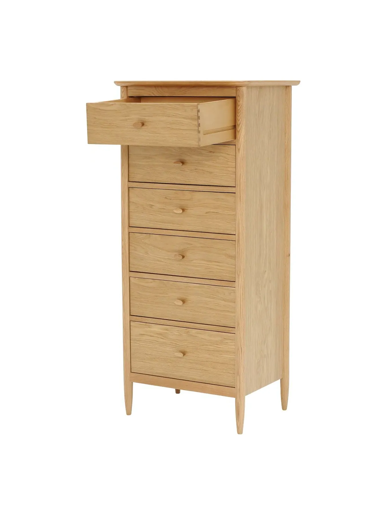 6-Drawer Tall Chest - Brown, Oak Wood