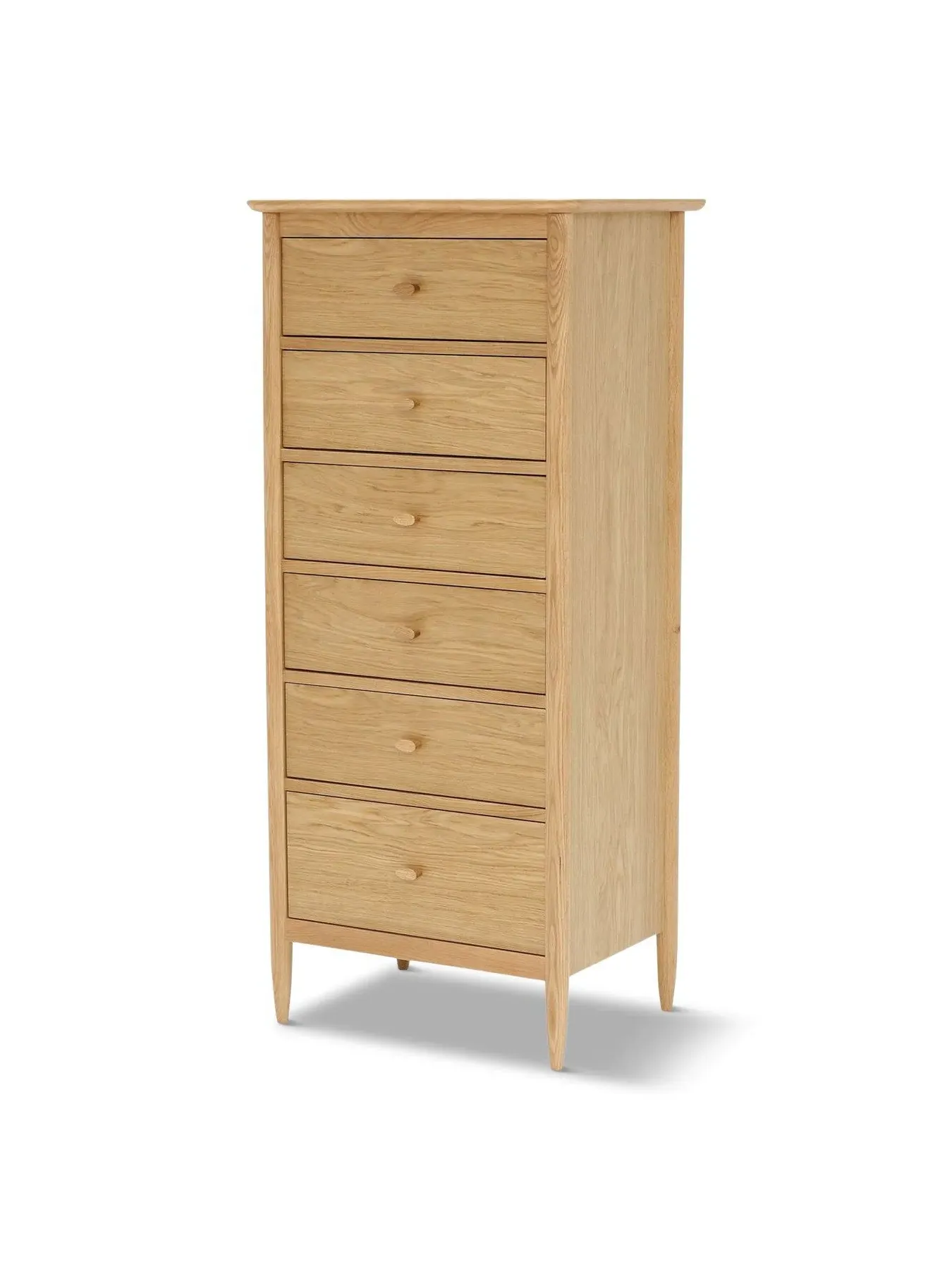 6-Drawer Tall Chest - Brown, Oak Wood image