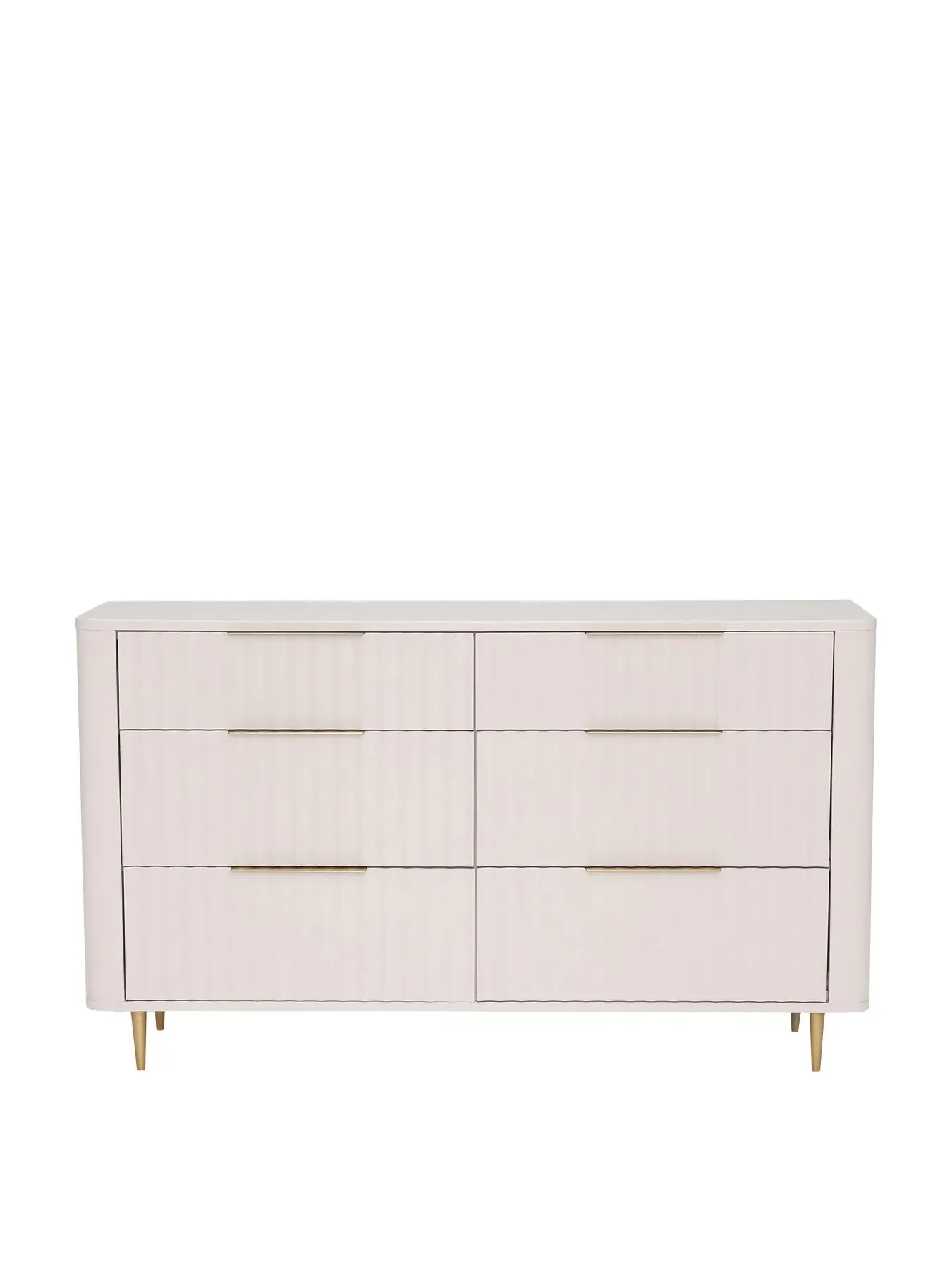 6-Drawer Wide Chest - White, Mahogany