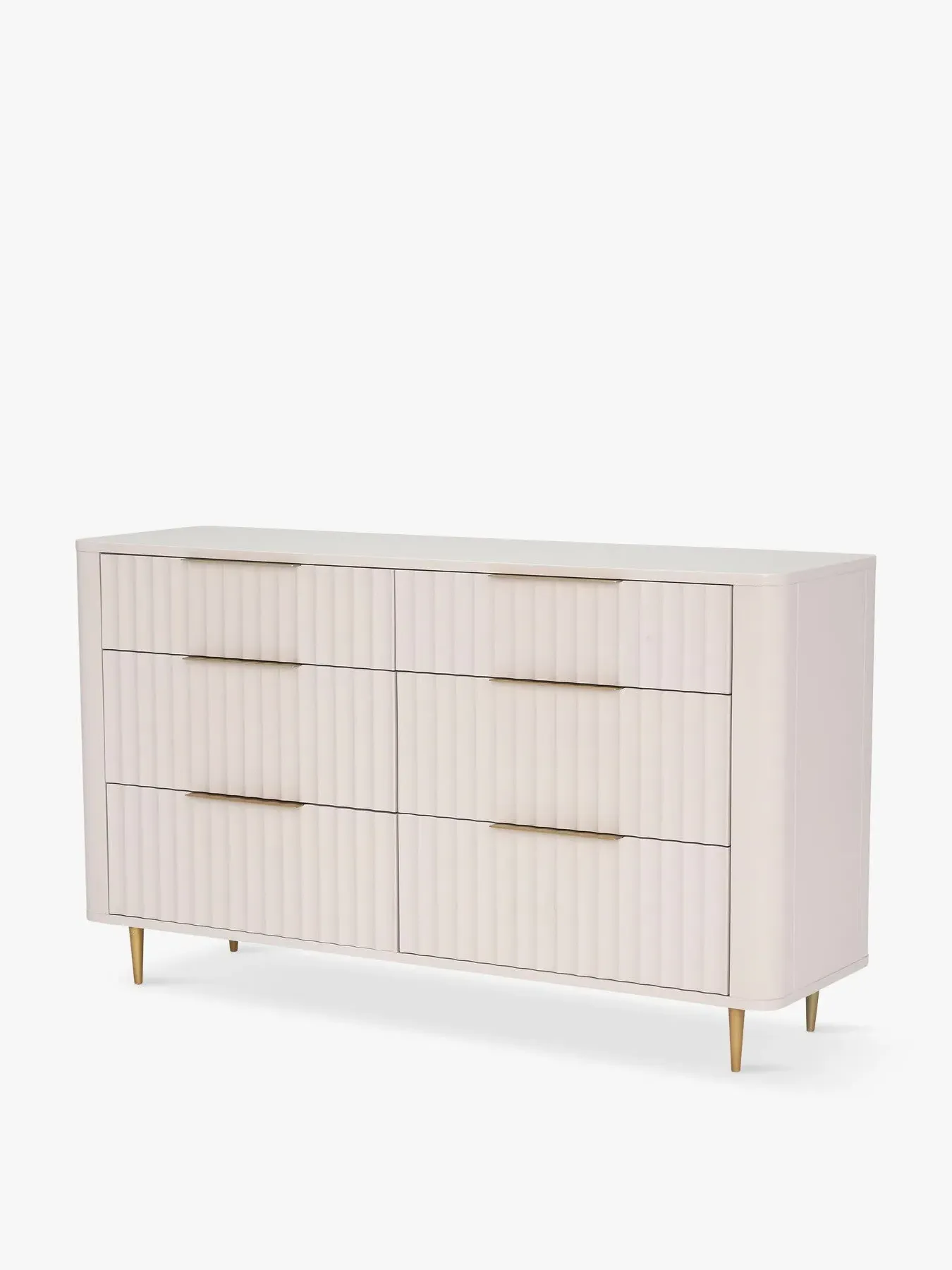 6-Drawer Wide Chest - White, Mahogany image