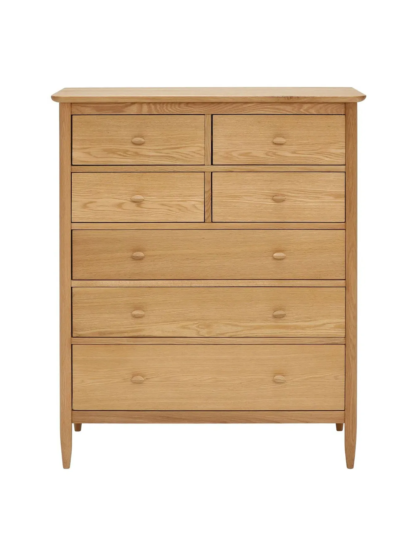 7-Drawer Tall Wide Chest - Neutral, Oak Wood