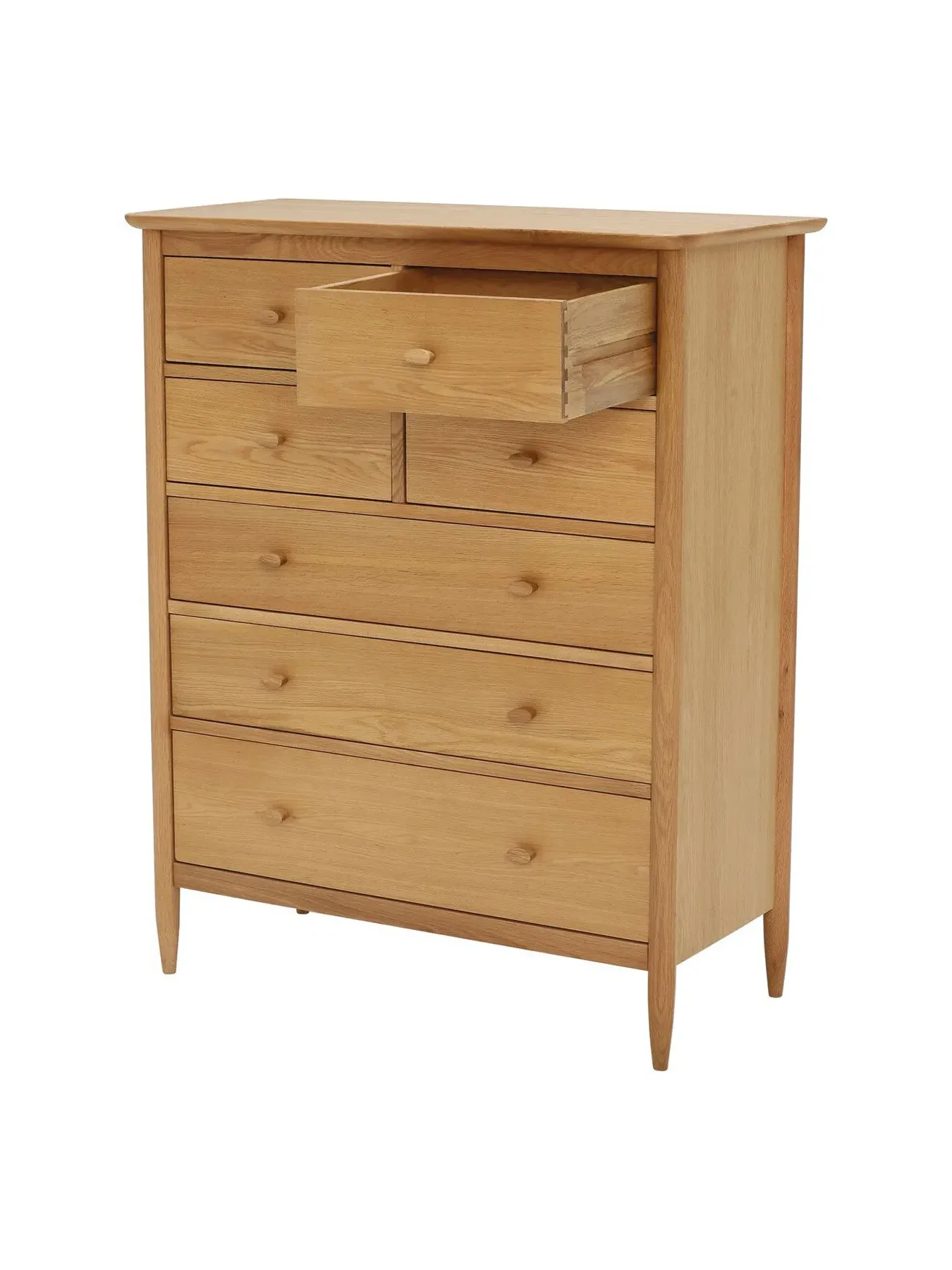 7-Drawer Tall Wide Chest - Neutral, Oak Wood