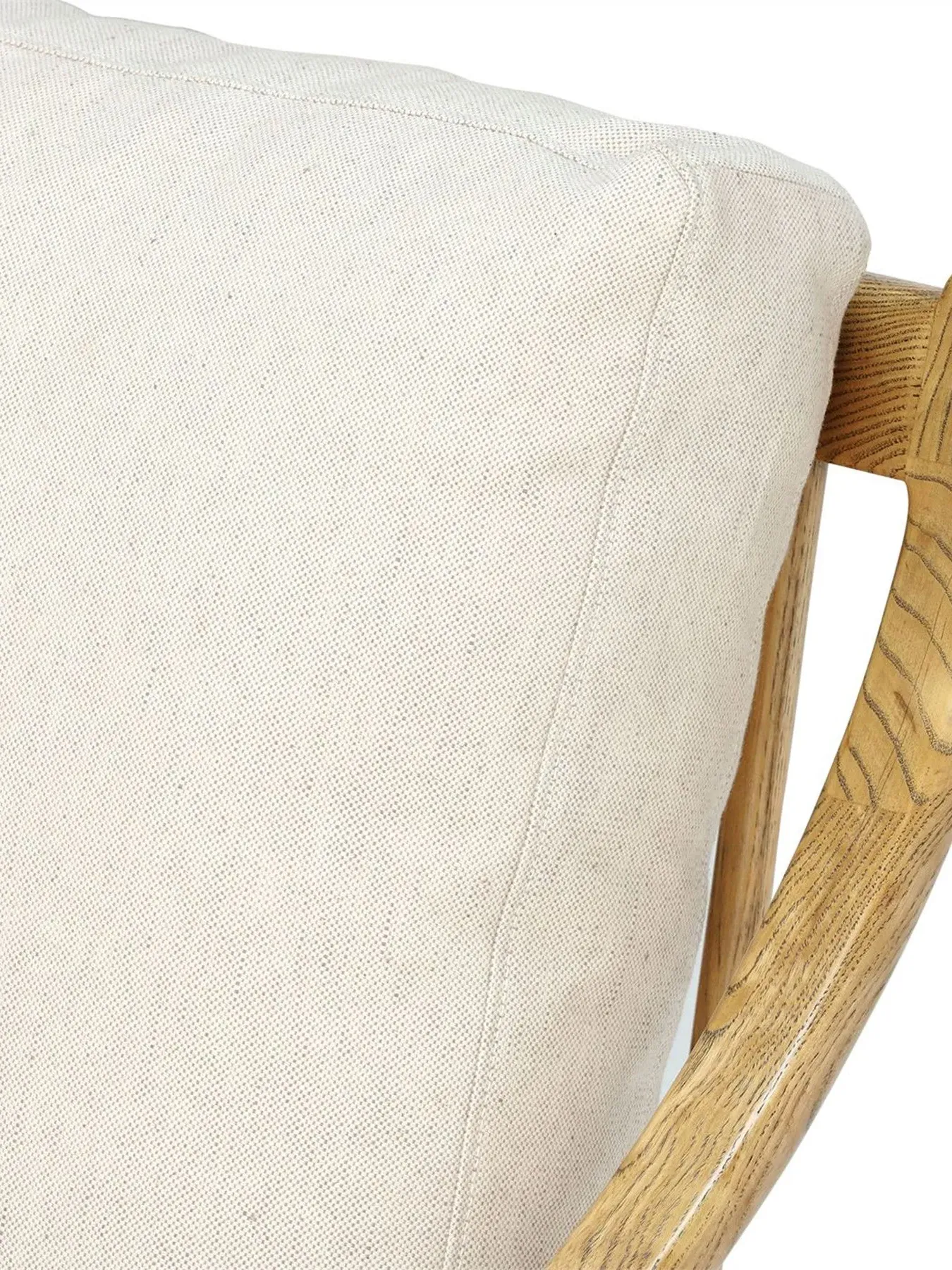 Armchair with Ash Wood Legs - Cream, Linen