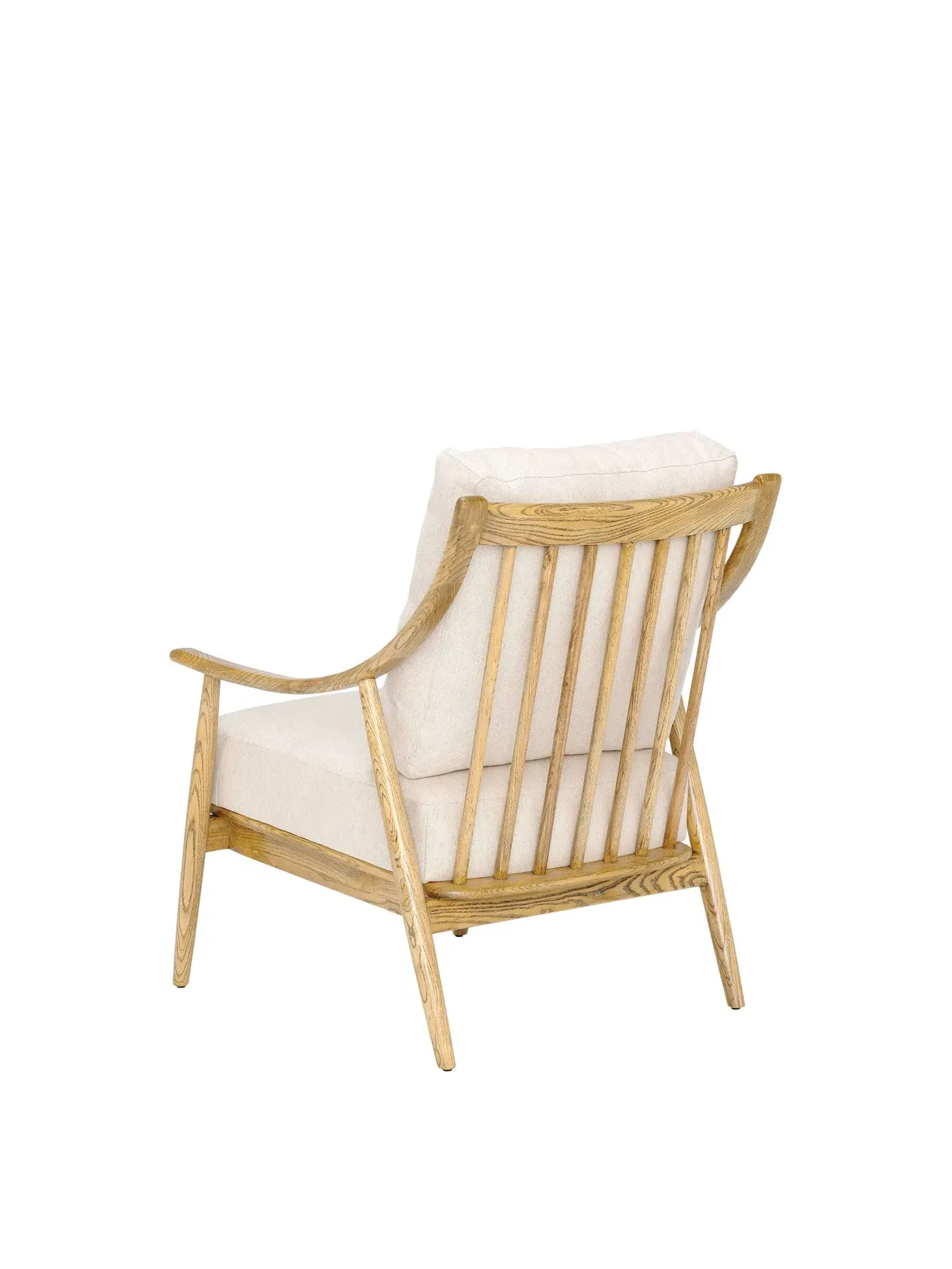 Armchair with Ash Wood Legs - Cream, Linen