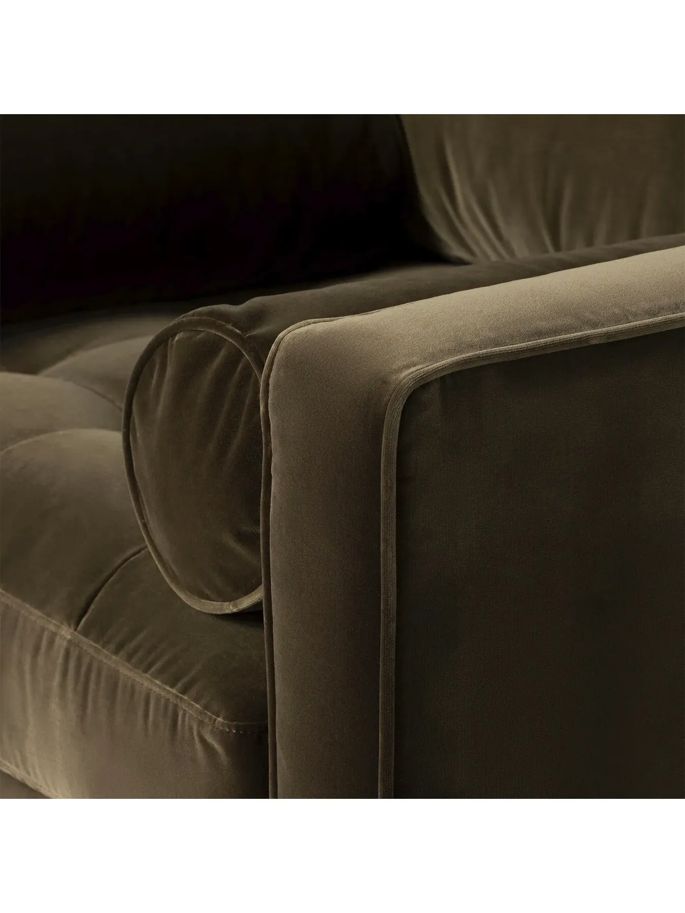 Armchair with Bolster Cushions - Green, Velvet
