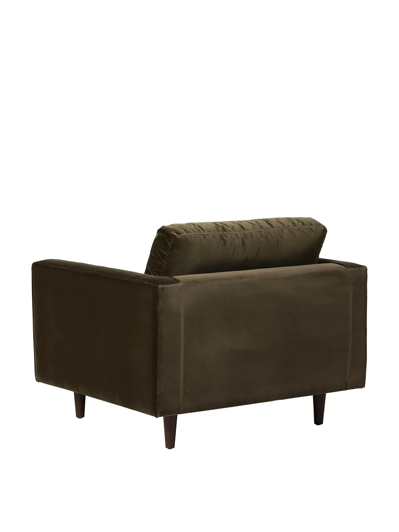 Armchair with Bolster Cushions - Green, Velvet