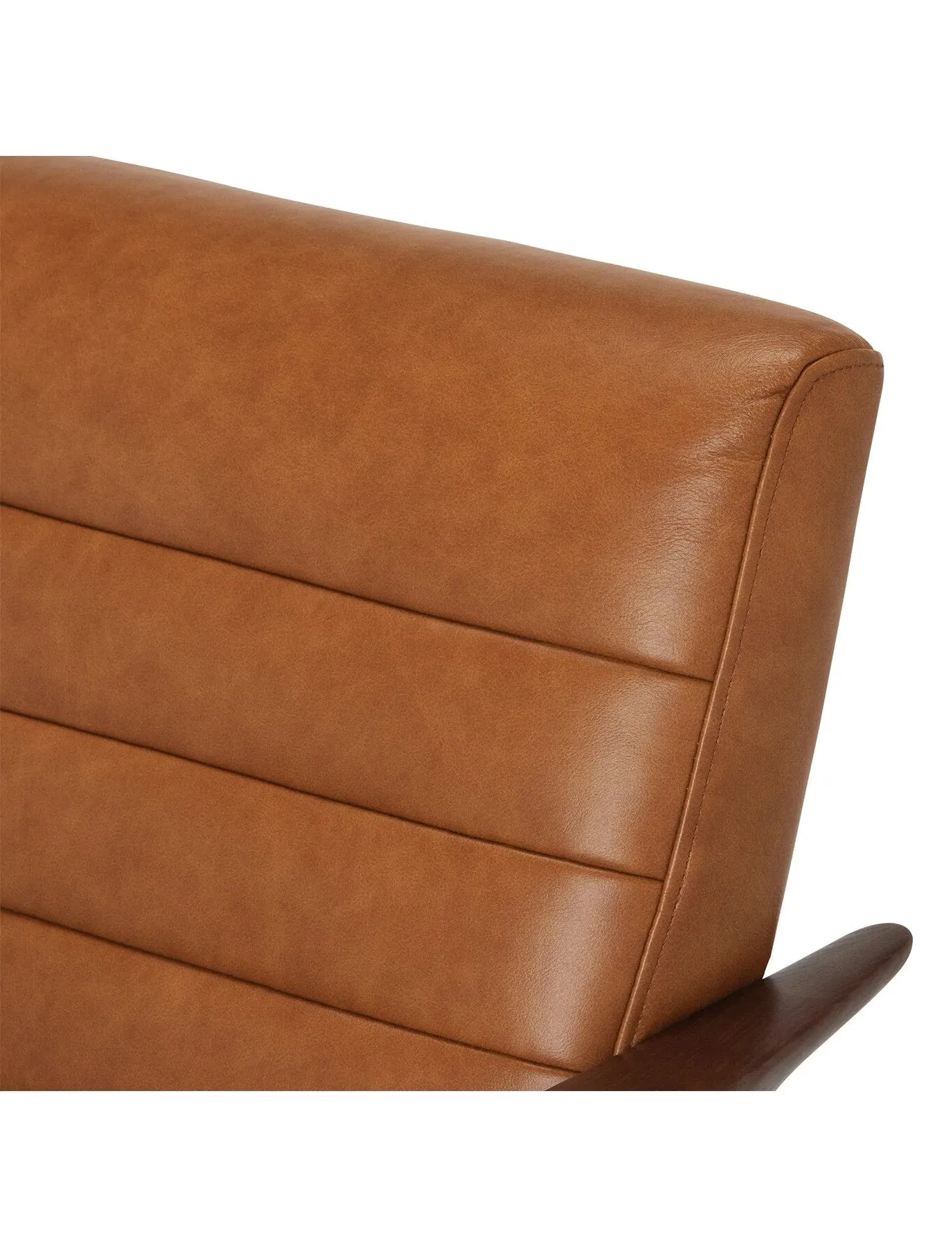 Armchair with Wooden Frame - Brown, Leather