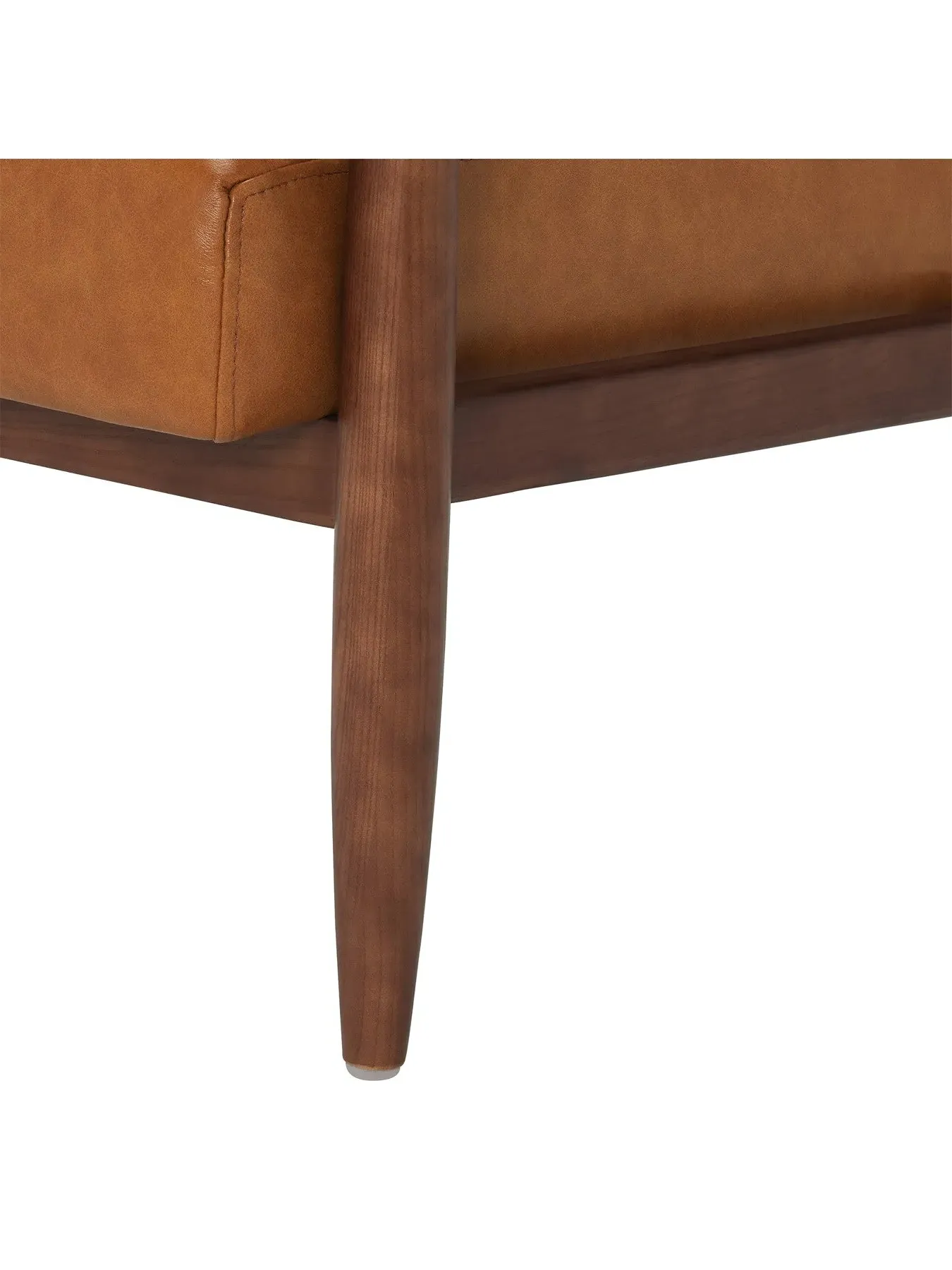 Armchair with Wooden Frame - Brown, Leather