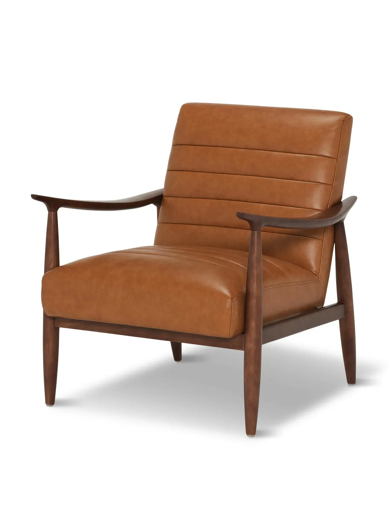 Armchair with Wooden Frame - Brown, Leather image