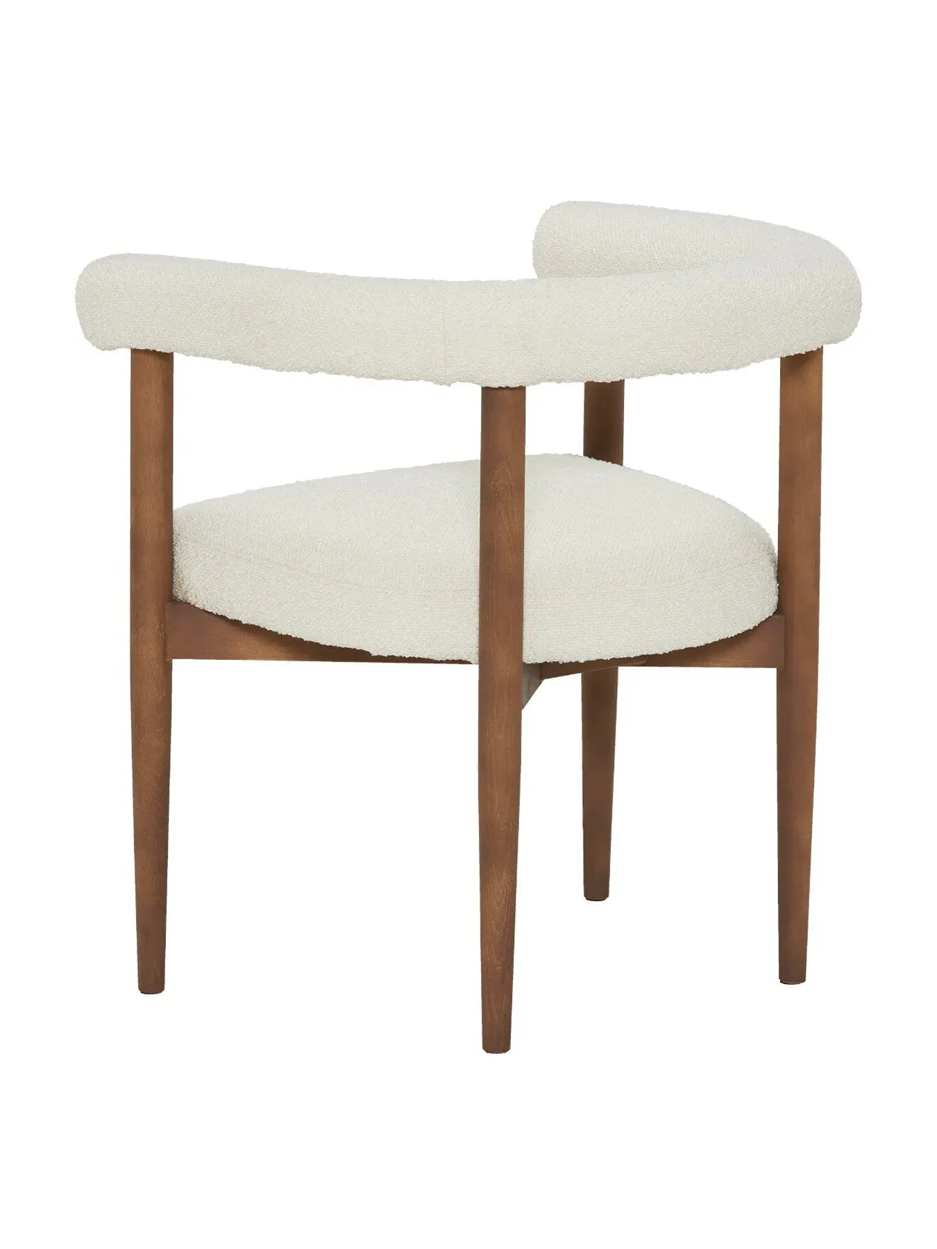 Armchair with Wooden Legs - Neutral, Boucle