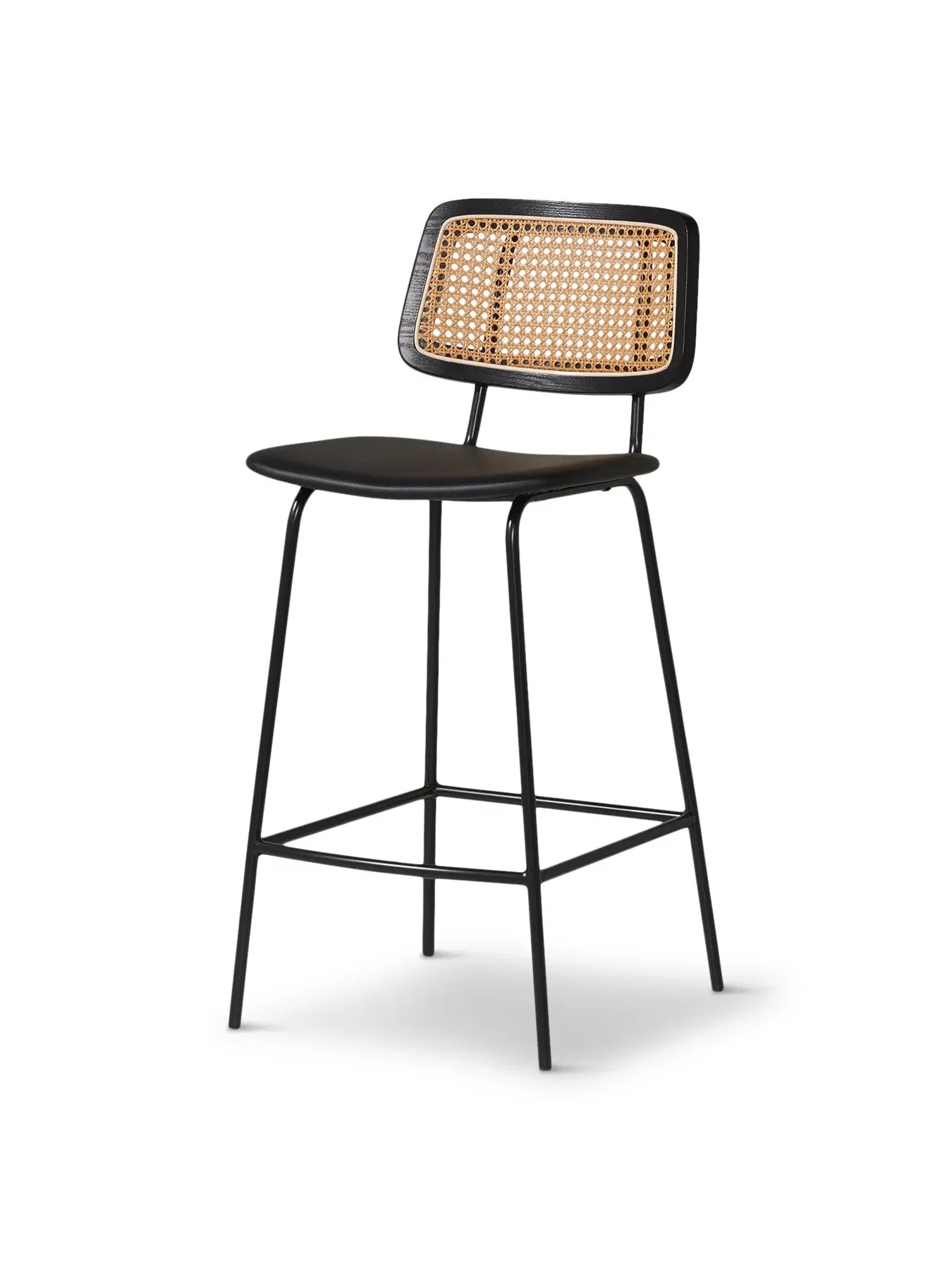 Bar Stool - Black, Rattan image