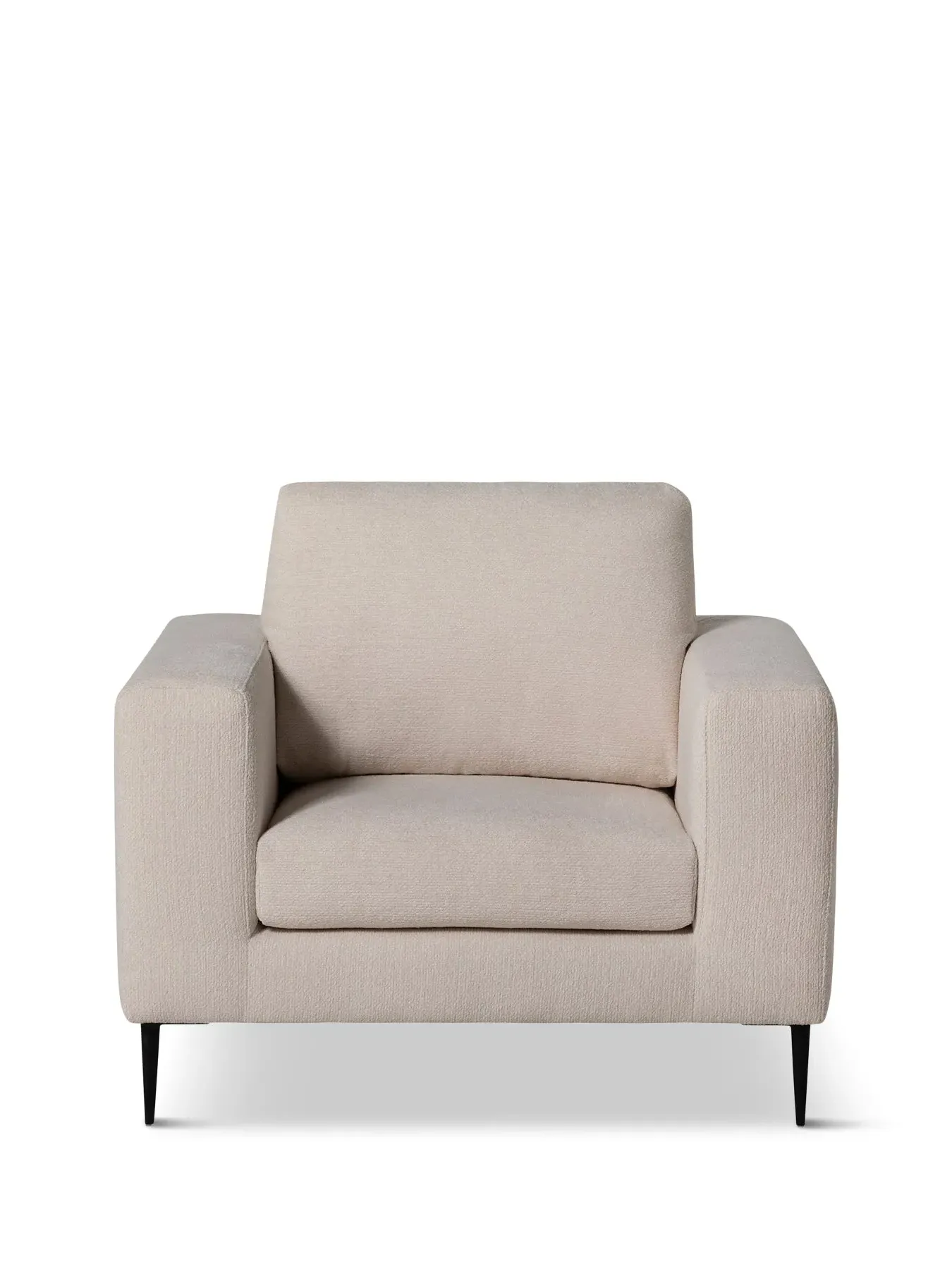 Boucle Fabric Armchair with Steel Legs - Neutral
