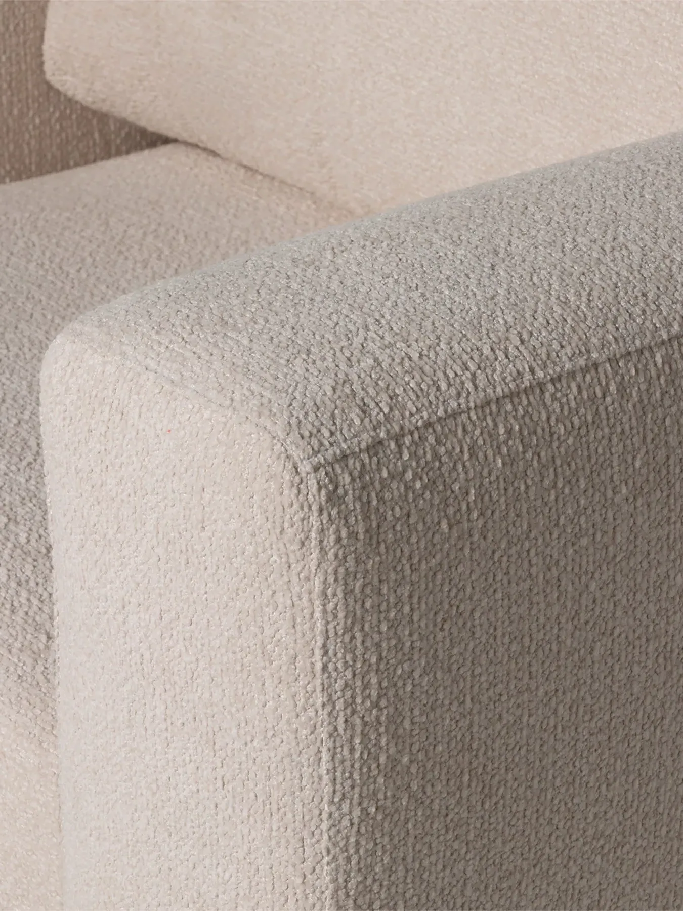 Boucle Fabric Armchair with Steel Legs - Neutral