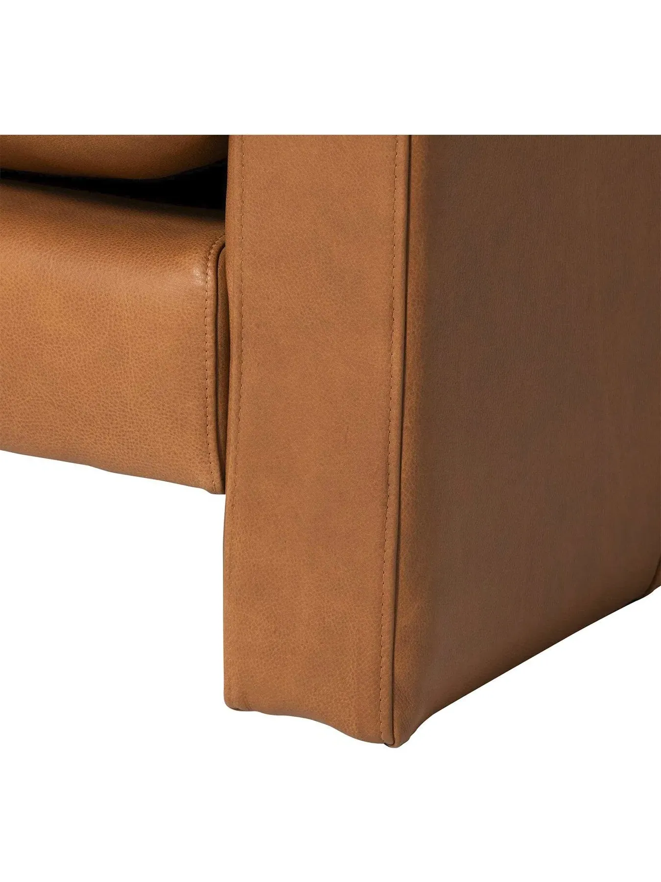 Button Back Lounge Chair - Brown, Leather