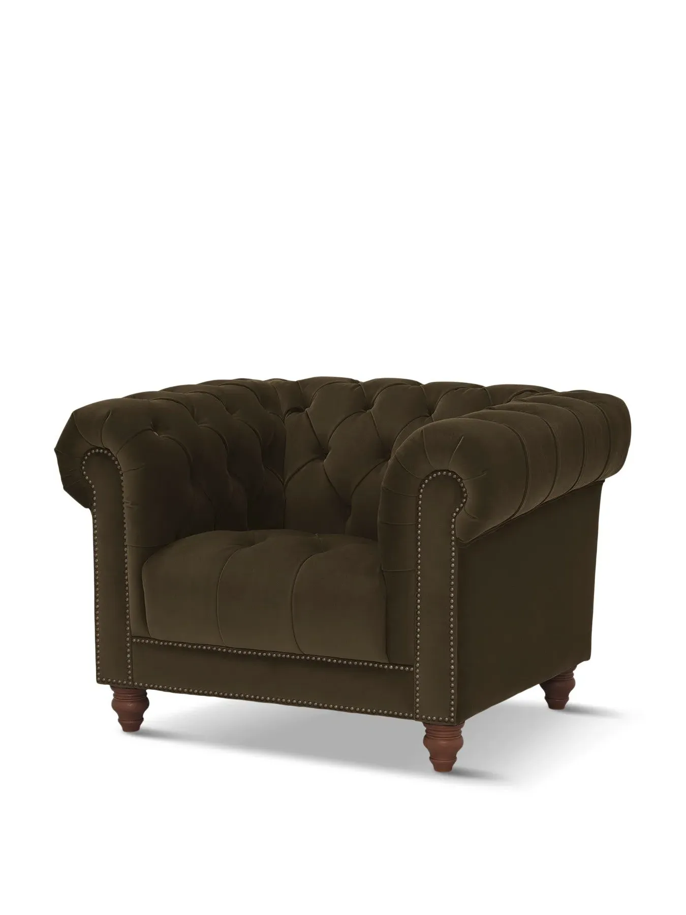 Chesterfield Armchair with Button Tufting - Green, Velvet image