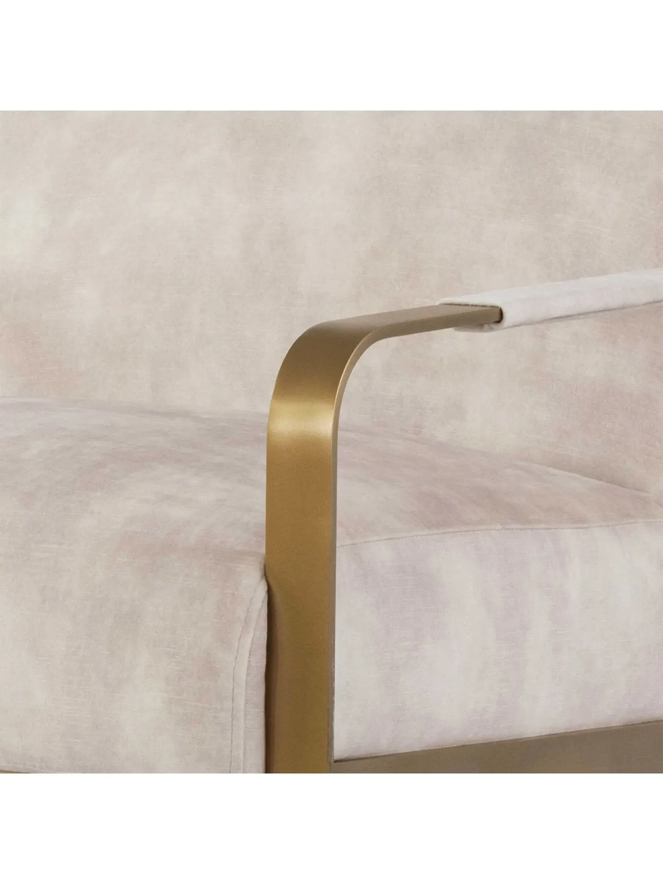 Club Armchair with Metal Legs - Neutral, Fabric