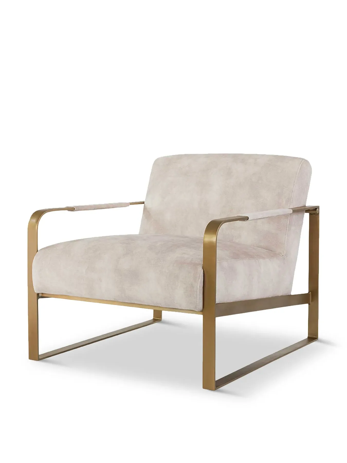 Club Armchair with Metal Legs - Neutral, Fabric image