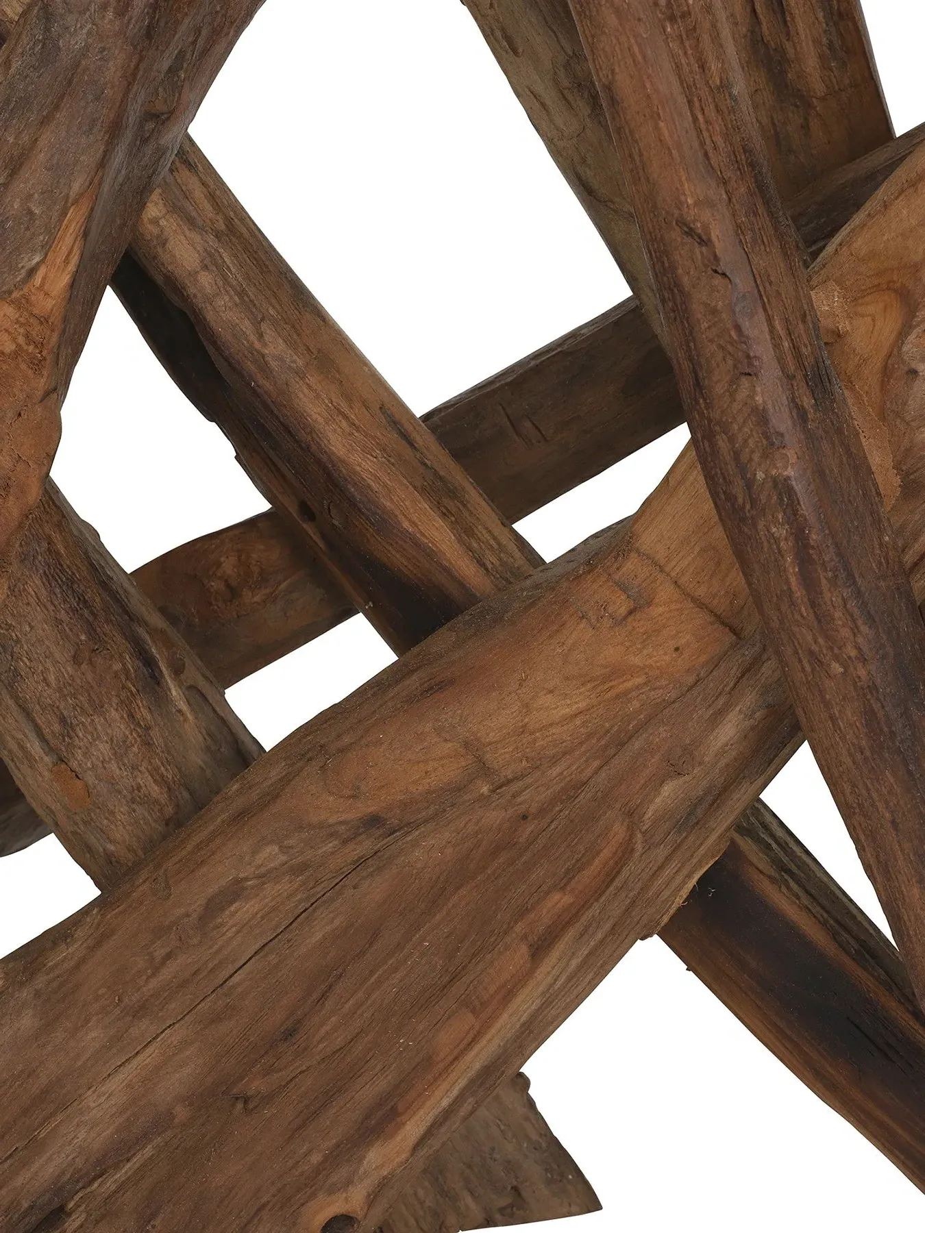 Console Table with Glass Top - Teak, Reclaimed