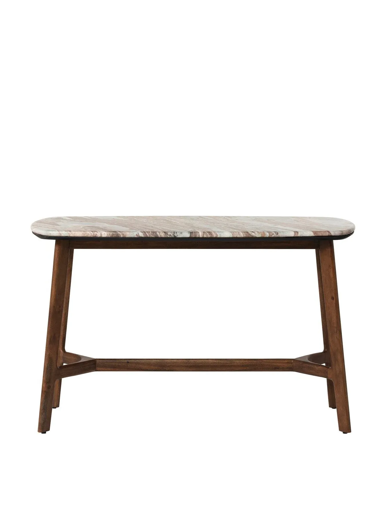 Console Table with Marble Top - Brown, Acacia Wood