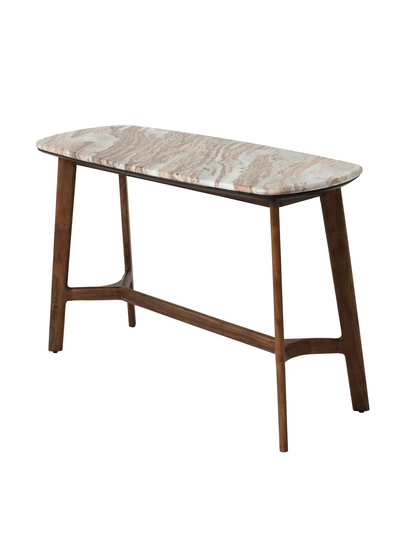Console Table with Marble Top - Brown, Acacia Wood image