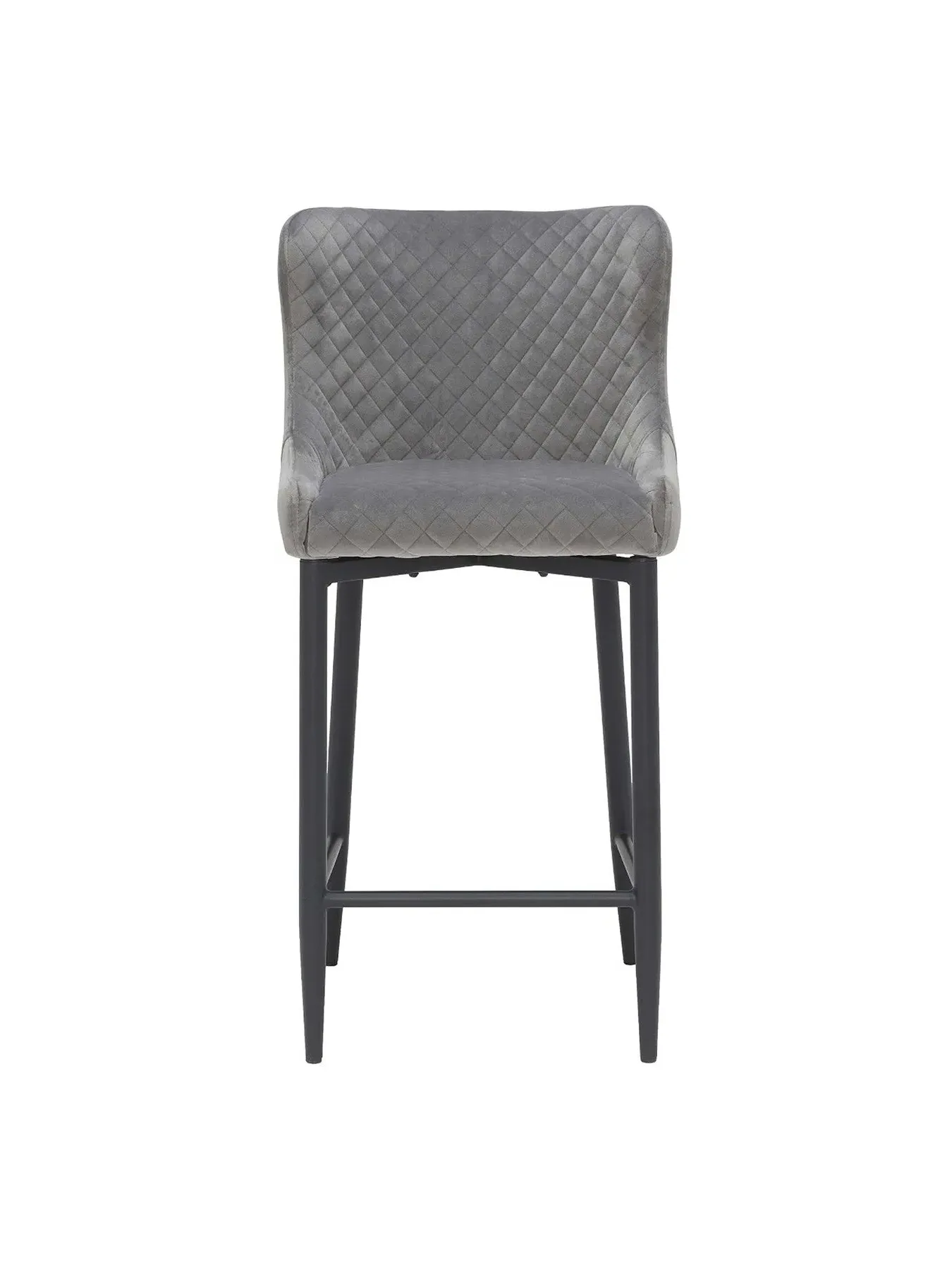 Counter Stool - Dark Grey, Velvet