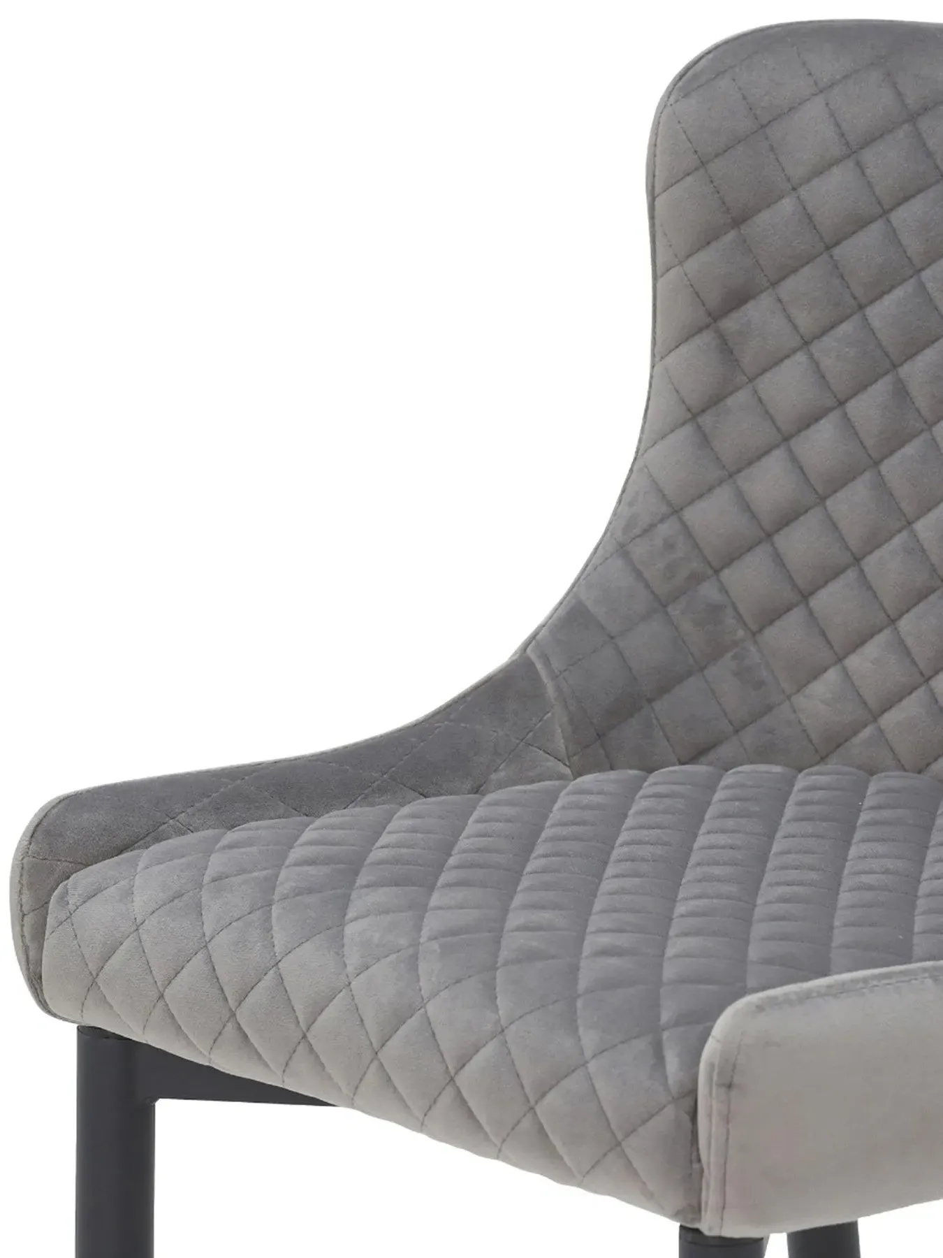 Counter Stool - Dark Grey, Velvet