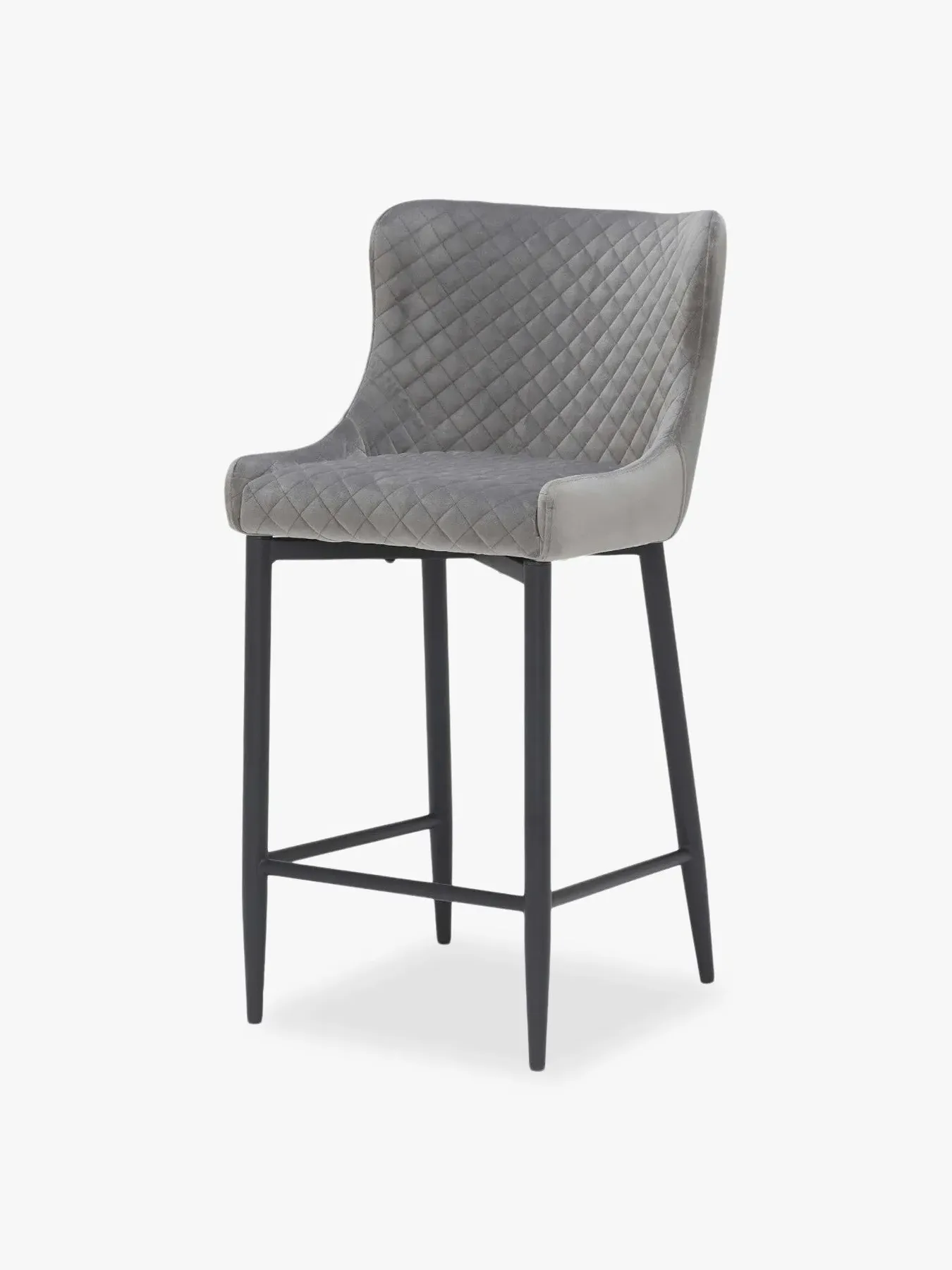 Counter Stool - Dark Grey, Velvet image