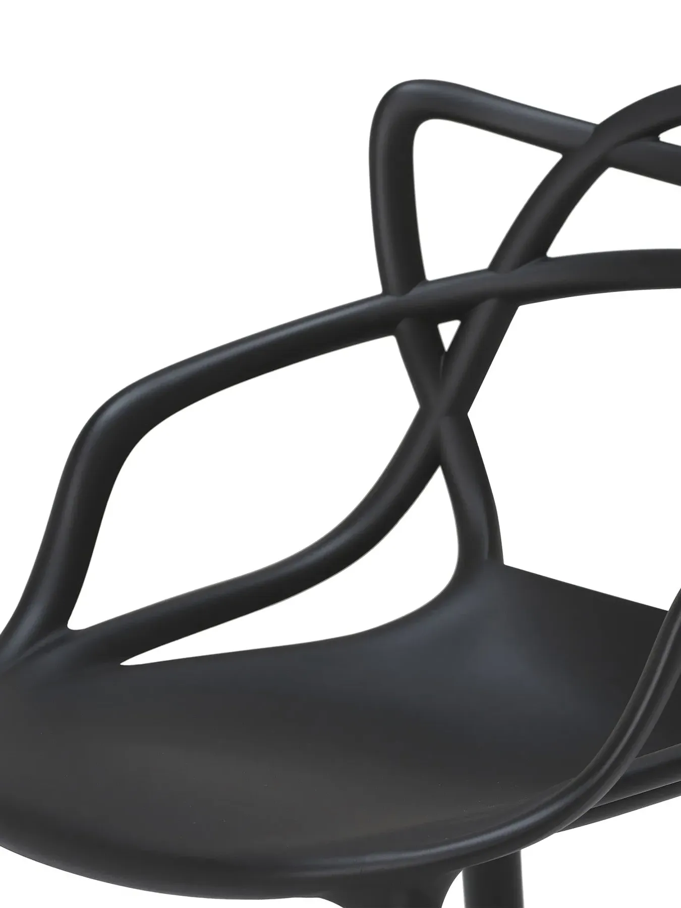 Counter Stool with Curved Back - Black