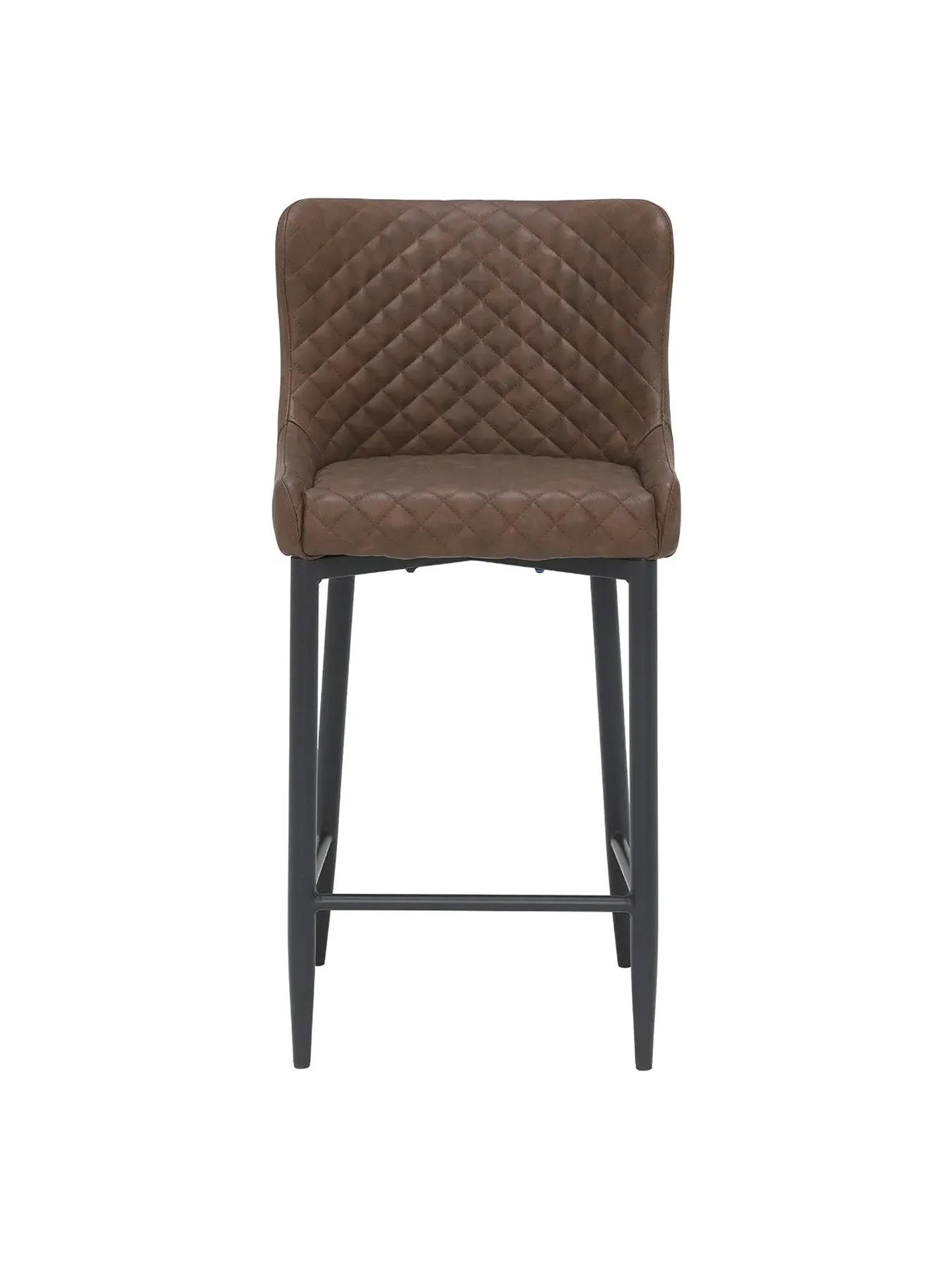 Counter Stool with Quilted Stitching - Brown, Faux Leather