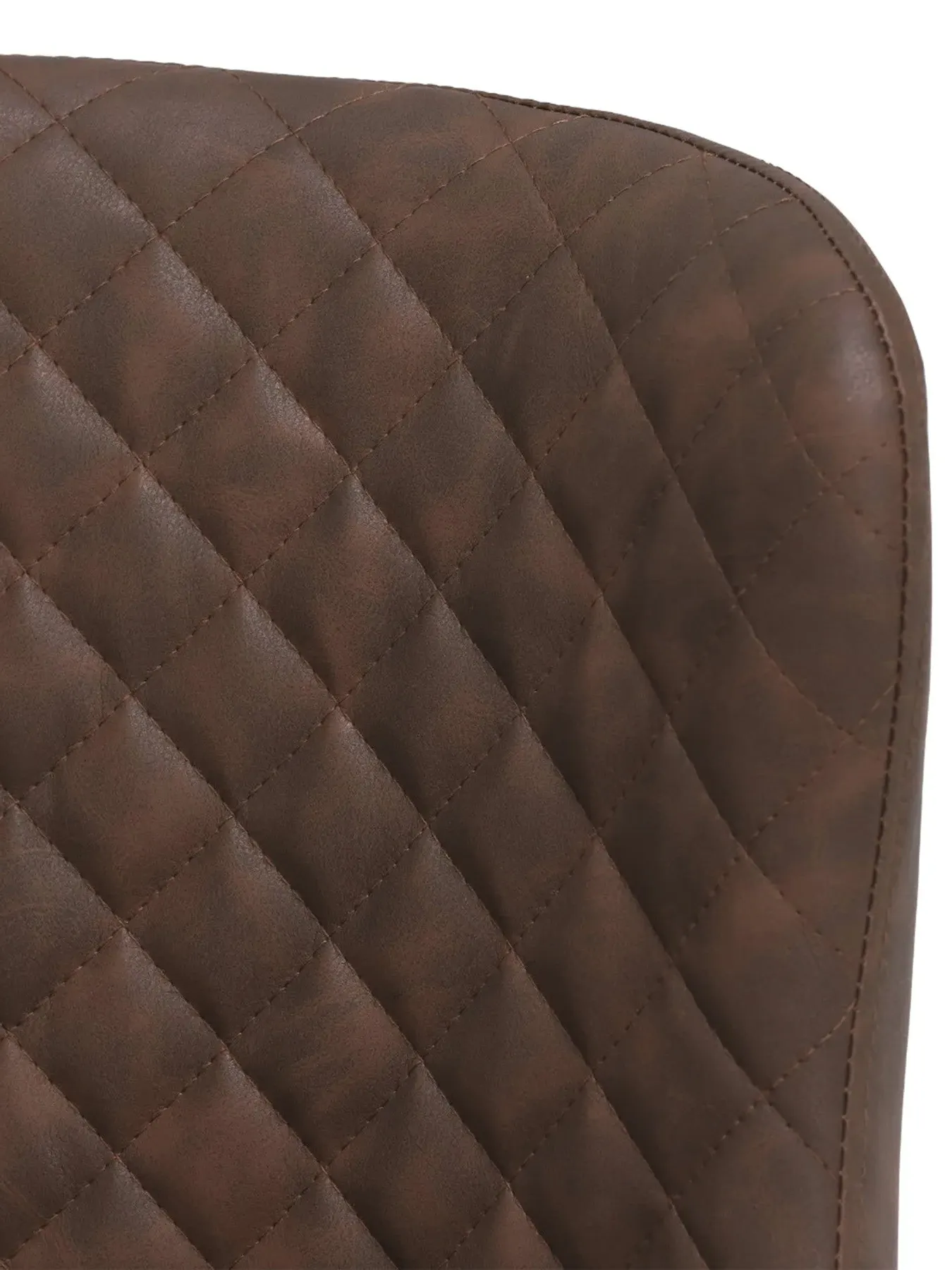 Counter Stool with Quilted Stitching - Brown, Faux Leather