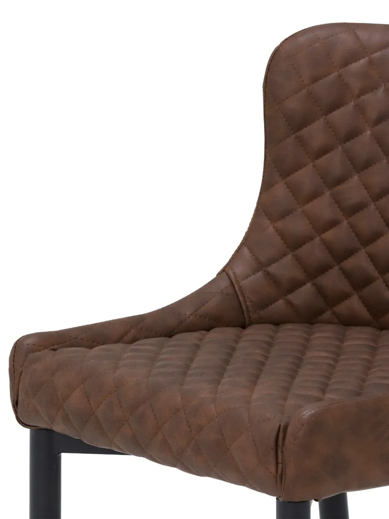 Counter Stool with Quilted Stitching - Brown, Faux Leather