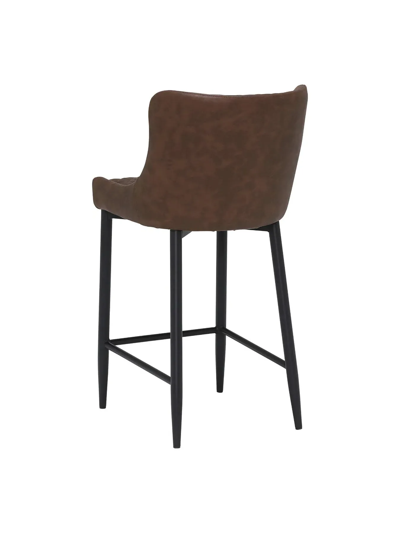 Counter Stool with Quilted Stitching - Brown, Faux Leather