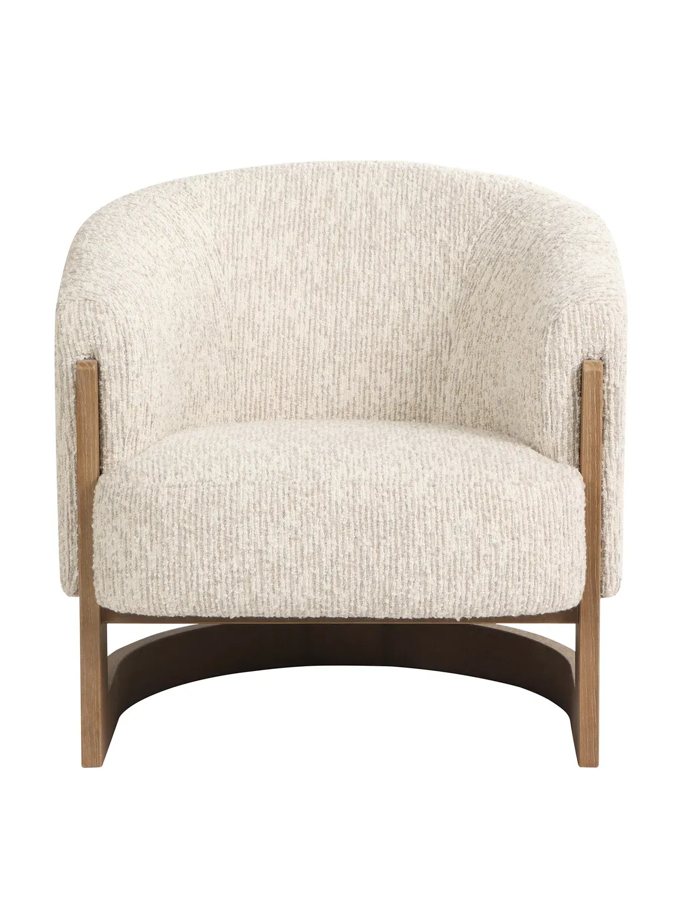 Curved Armchair - Cream, Fabric