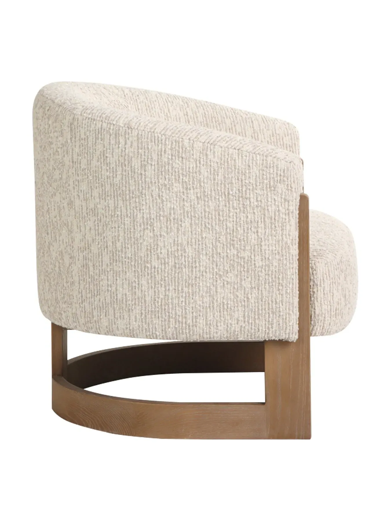 Curved Armchair - Cream, Fabric