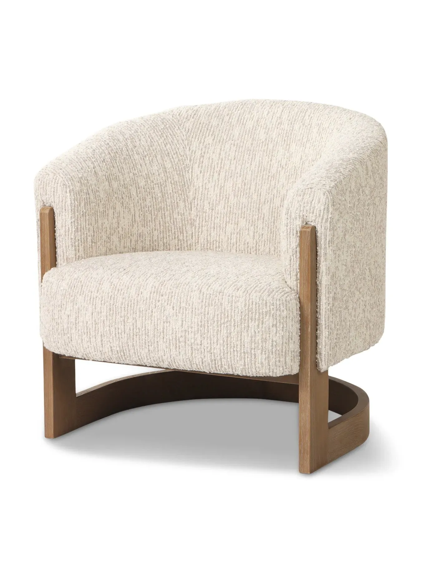 Curved Armchair - Cream, Fabric image