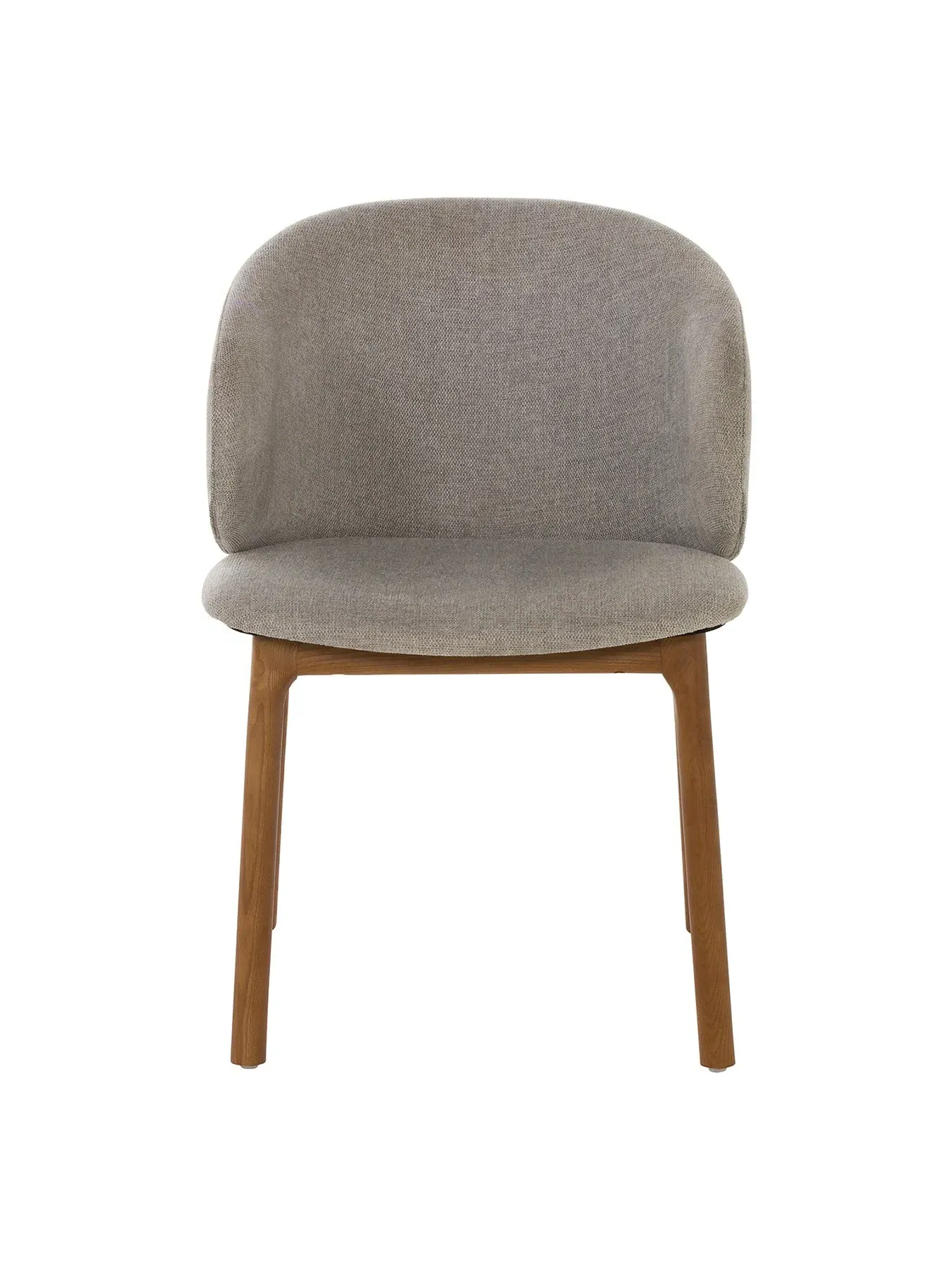 Curved Dining Chair - Grey, Fabric
