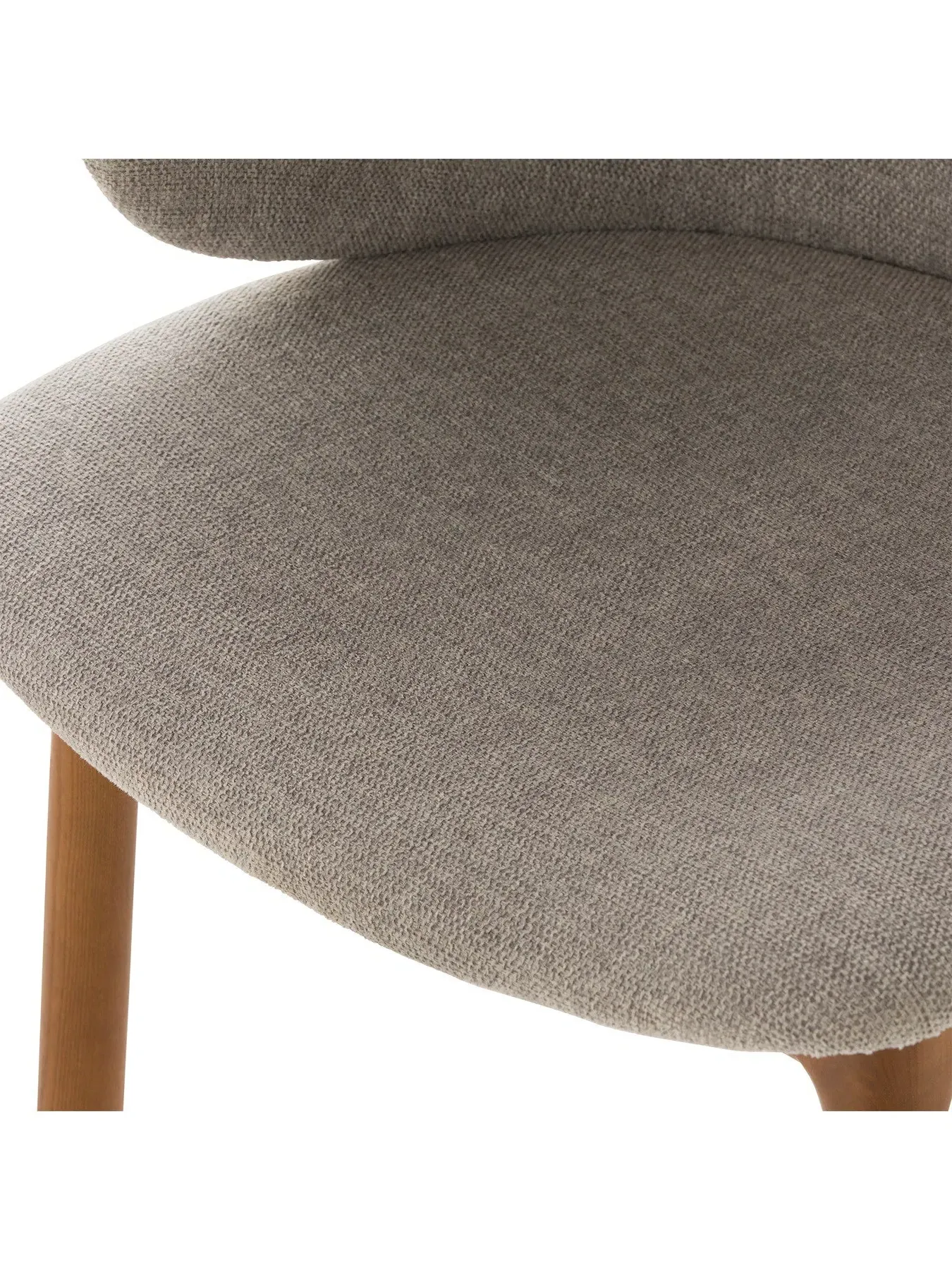 Curved Dining Chair - Grey, Fabric