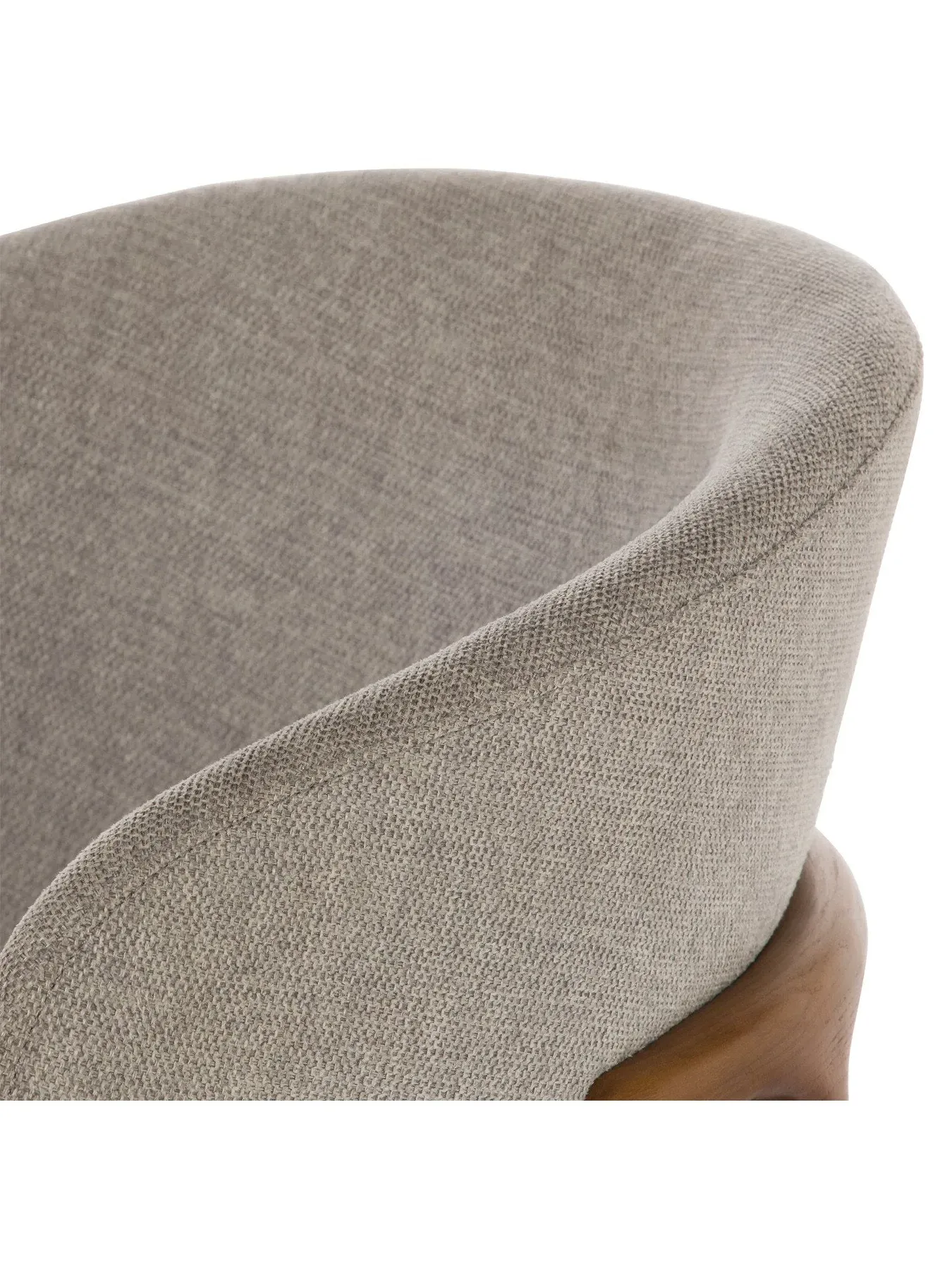 Curved Dining Chair - Grey, Fabric