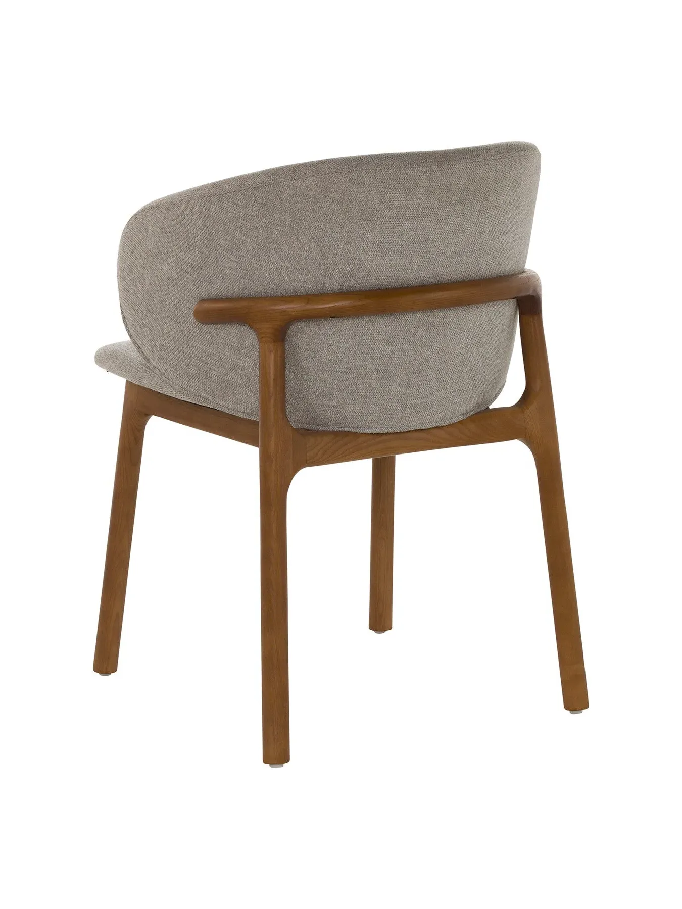 Curved Dining Chair - Grey, Fabric