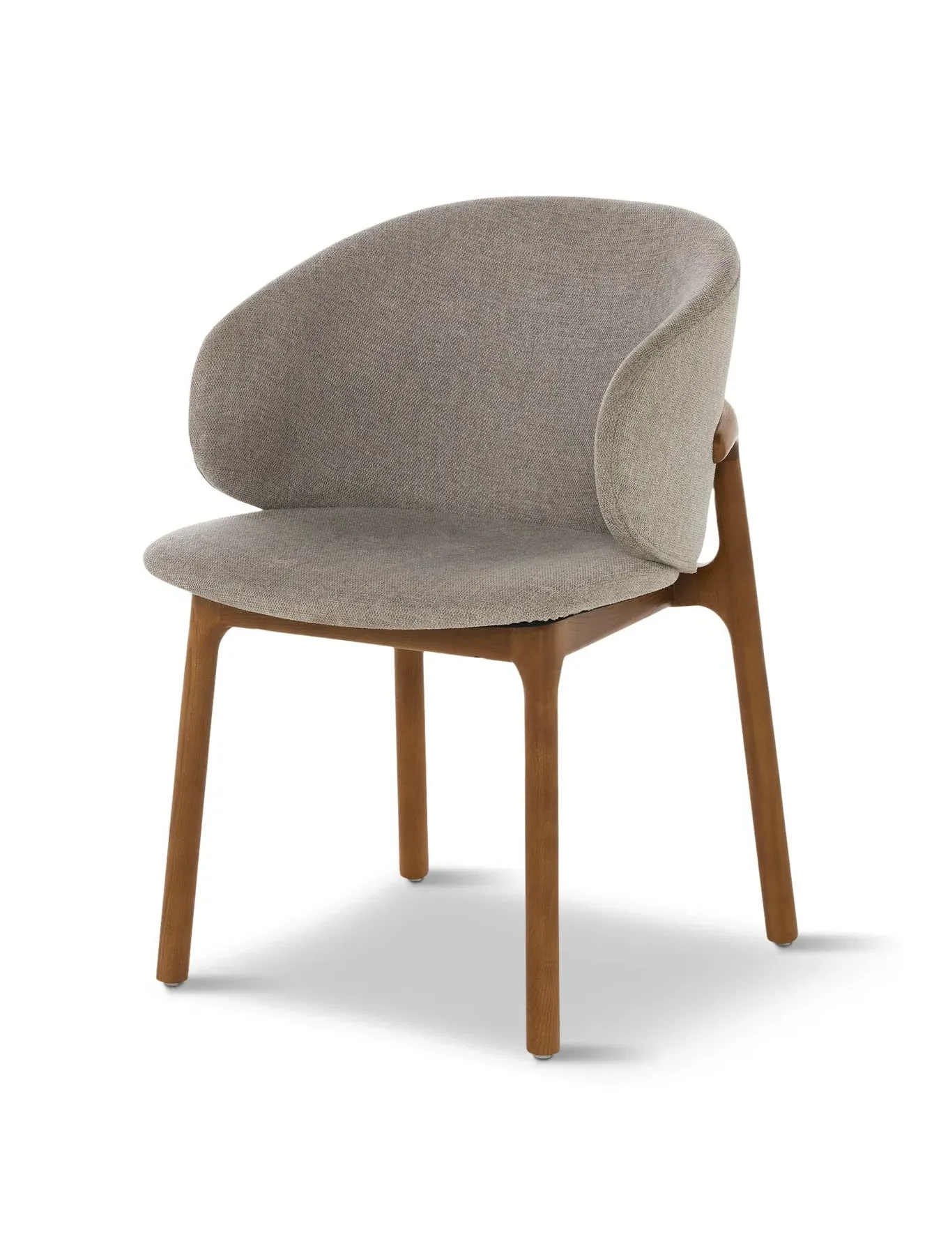 Curved Dining Chair - Grey, Fabric image
