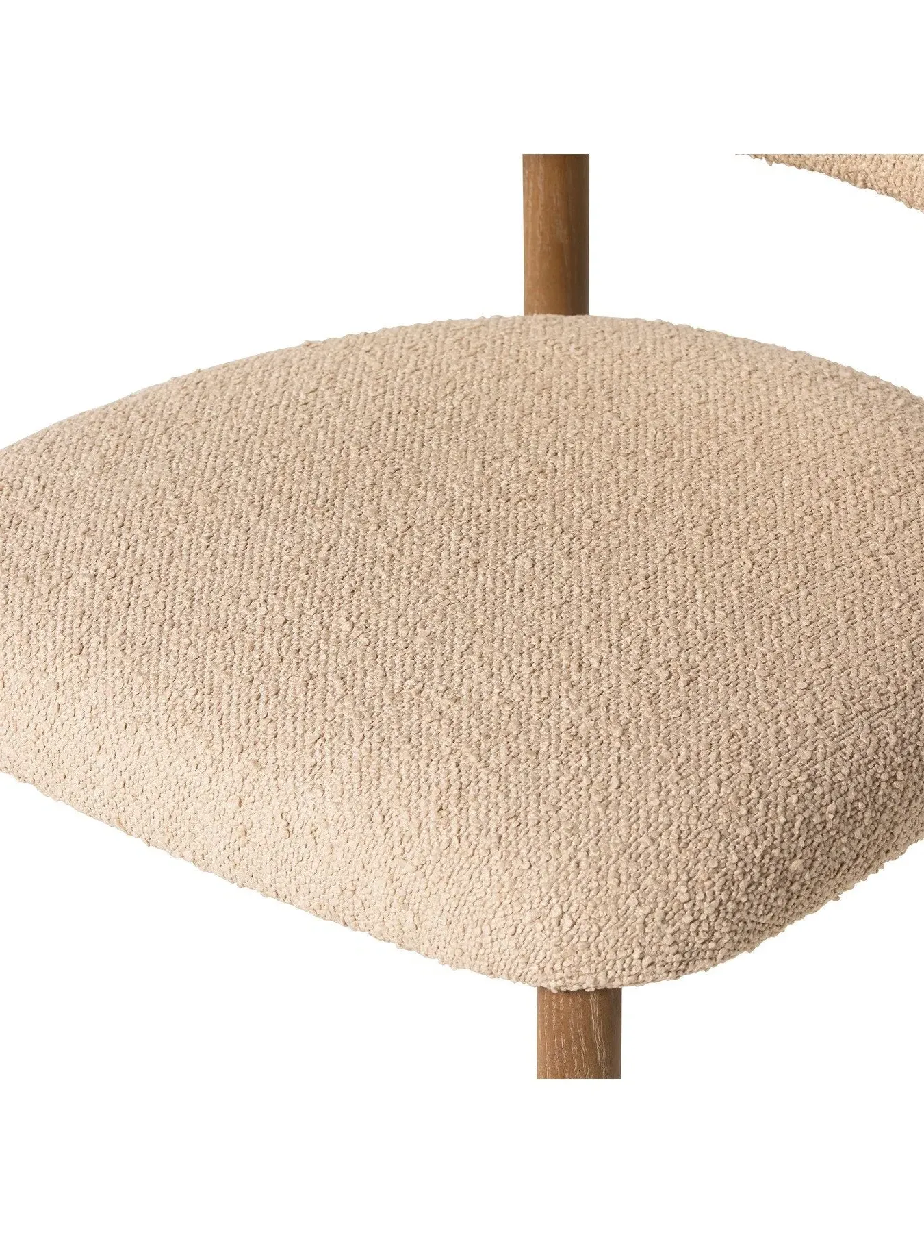 Curved Dining Chair Open Back - Neutral, Boucle